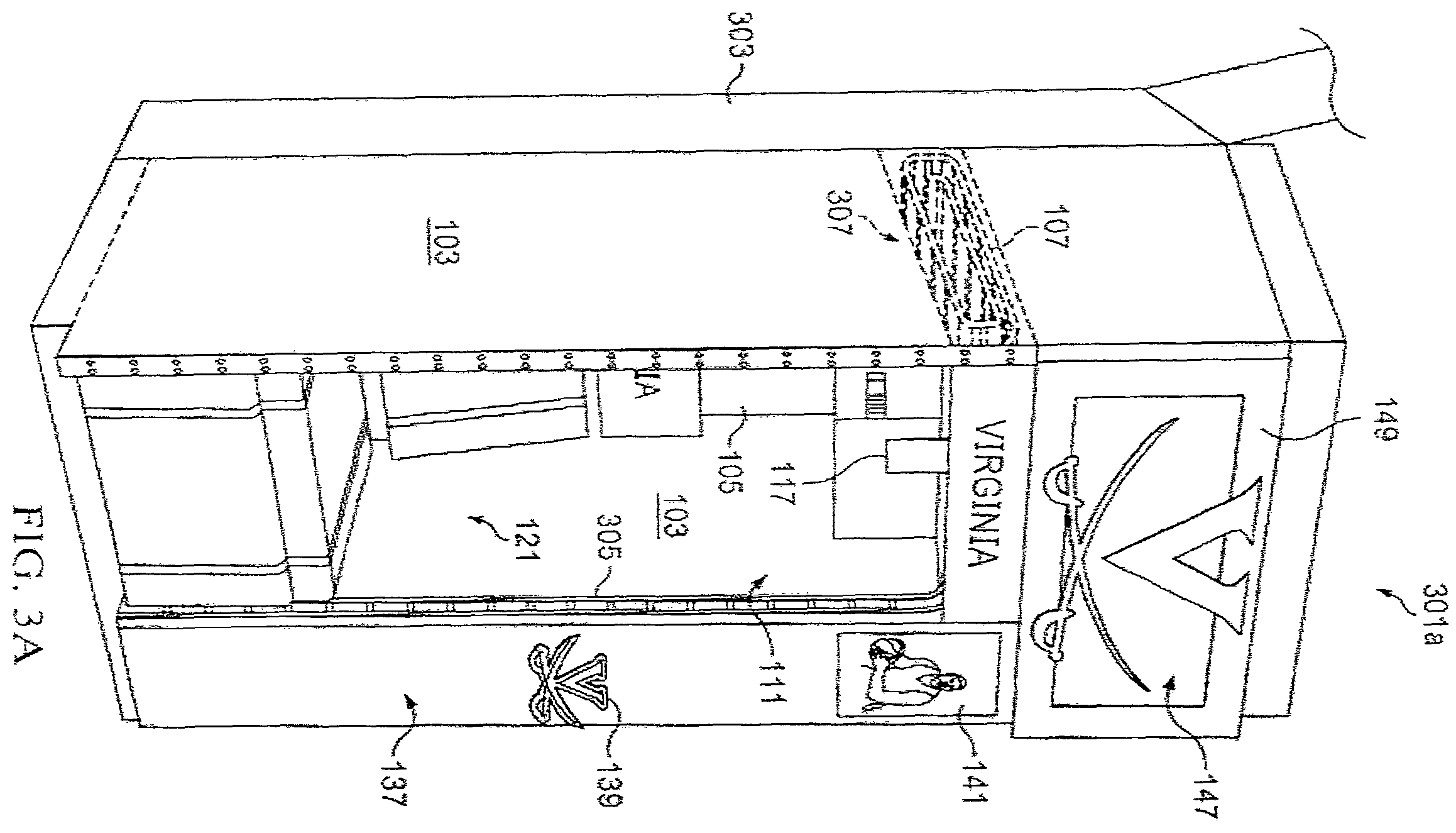 Patent US12569062 Figure 3 – Locker with reclining seat and roll-up door