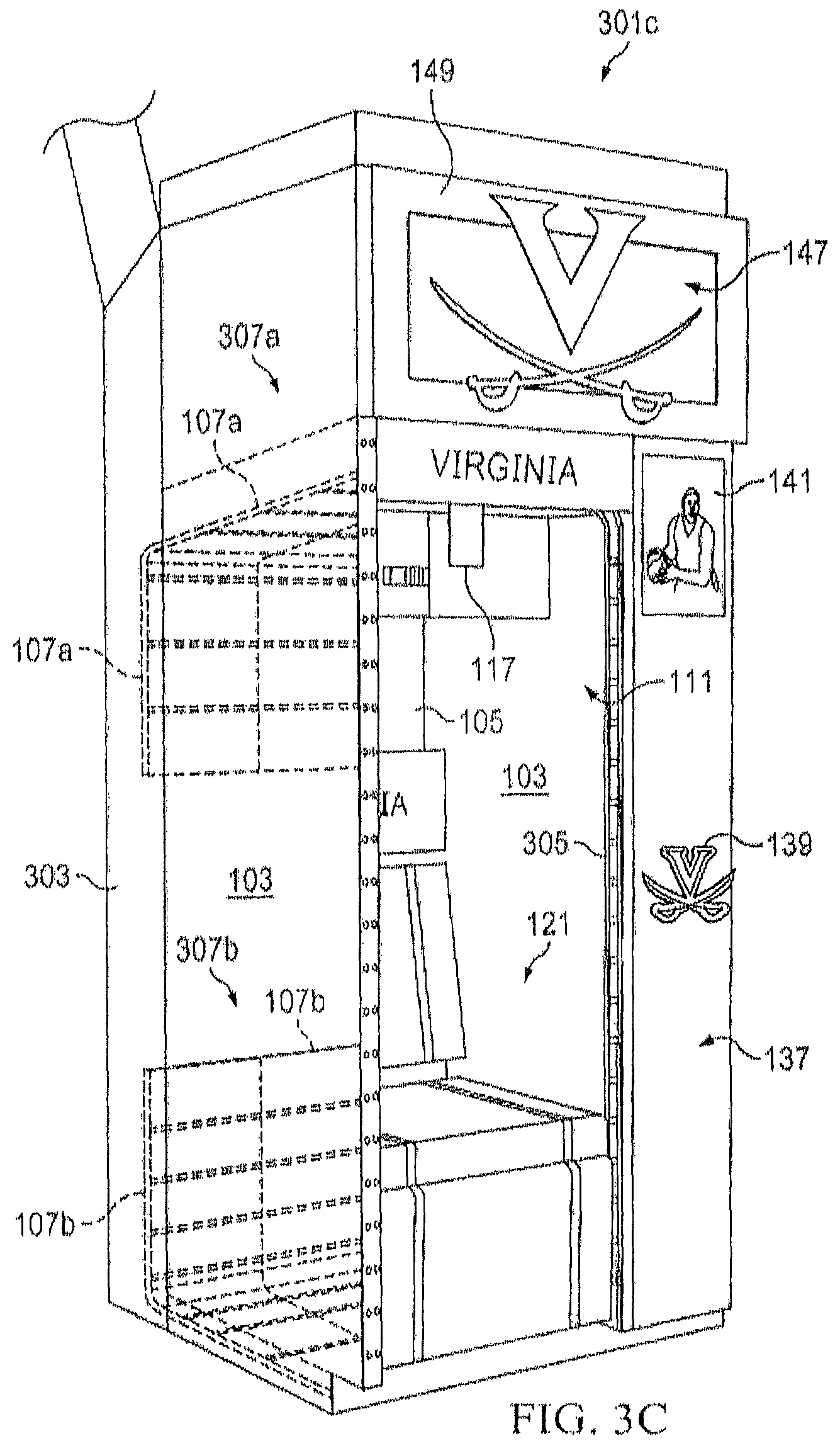 Patent US12569062 Figure 5 – Locker with reclining seat and roll-up door