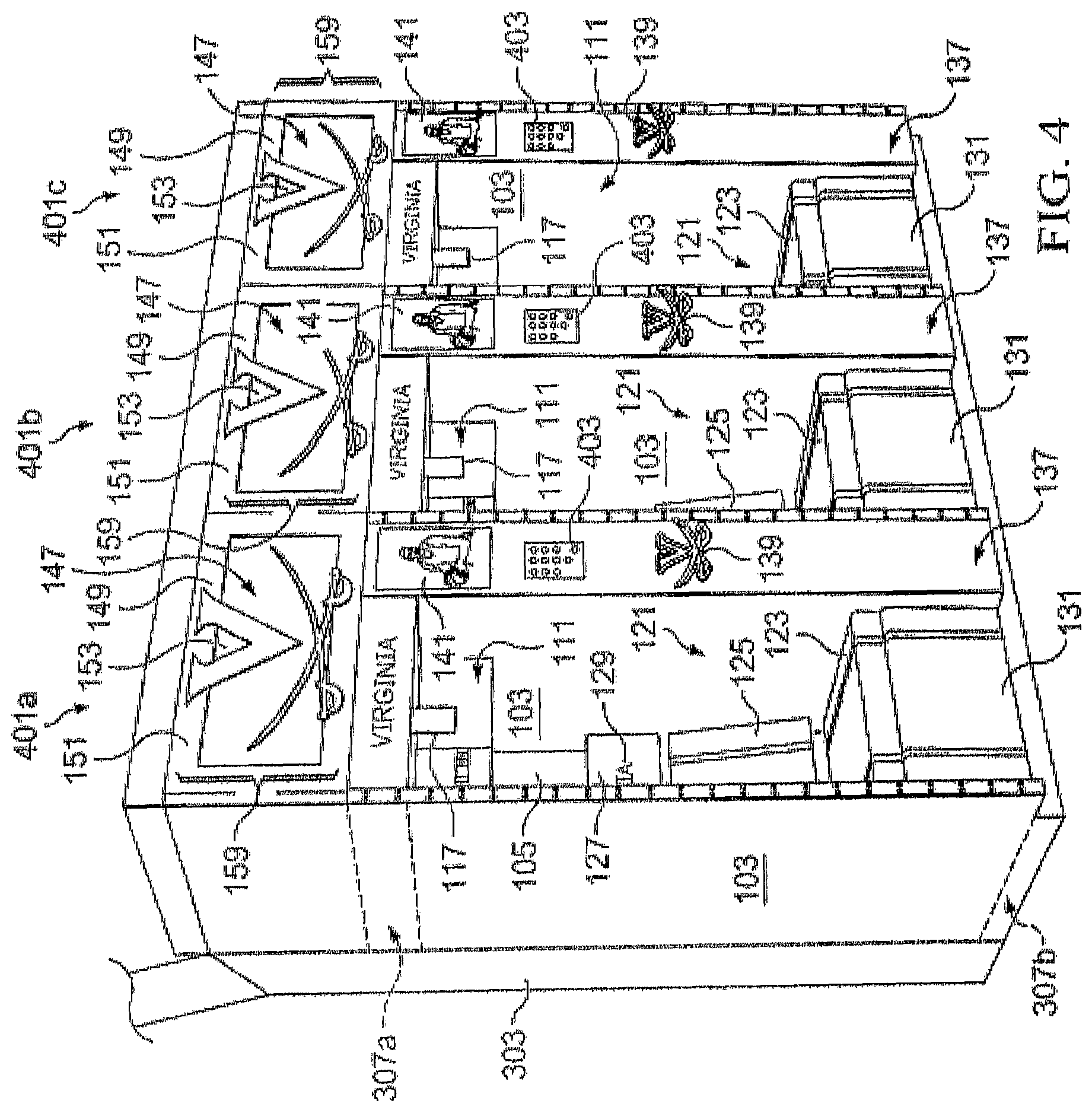 Patent US12569062 Figure 6 – Locker with reclining seat and roll-up door