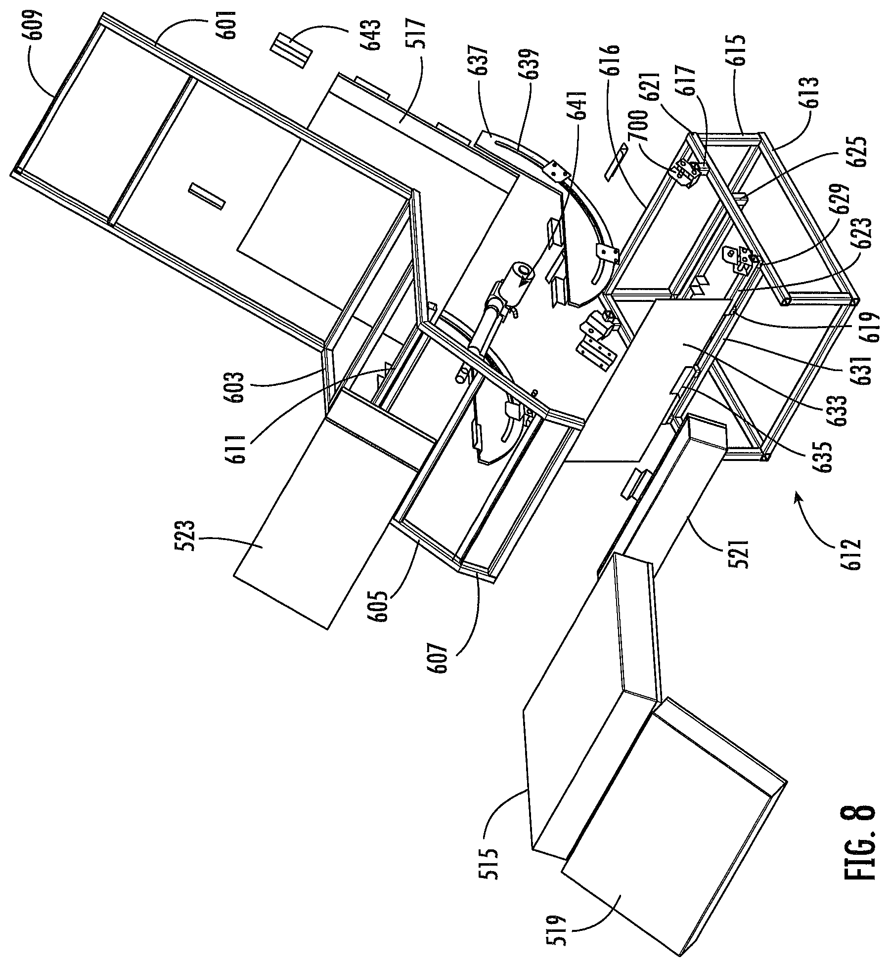 Patent US12569062 Figure 12 – Locker with reclining seat and roll-up door