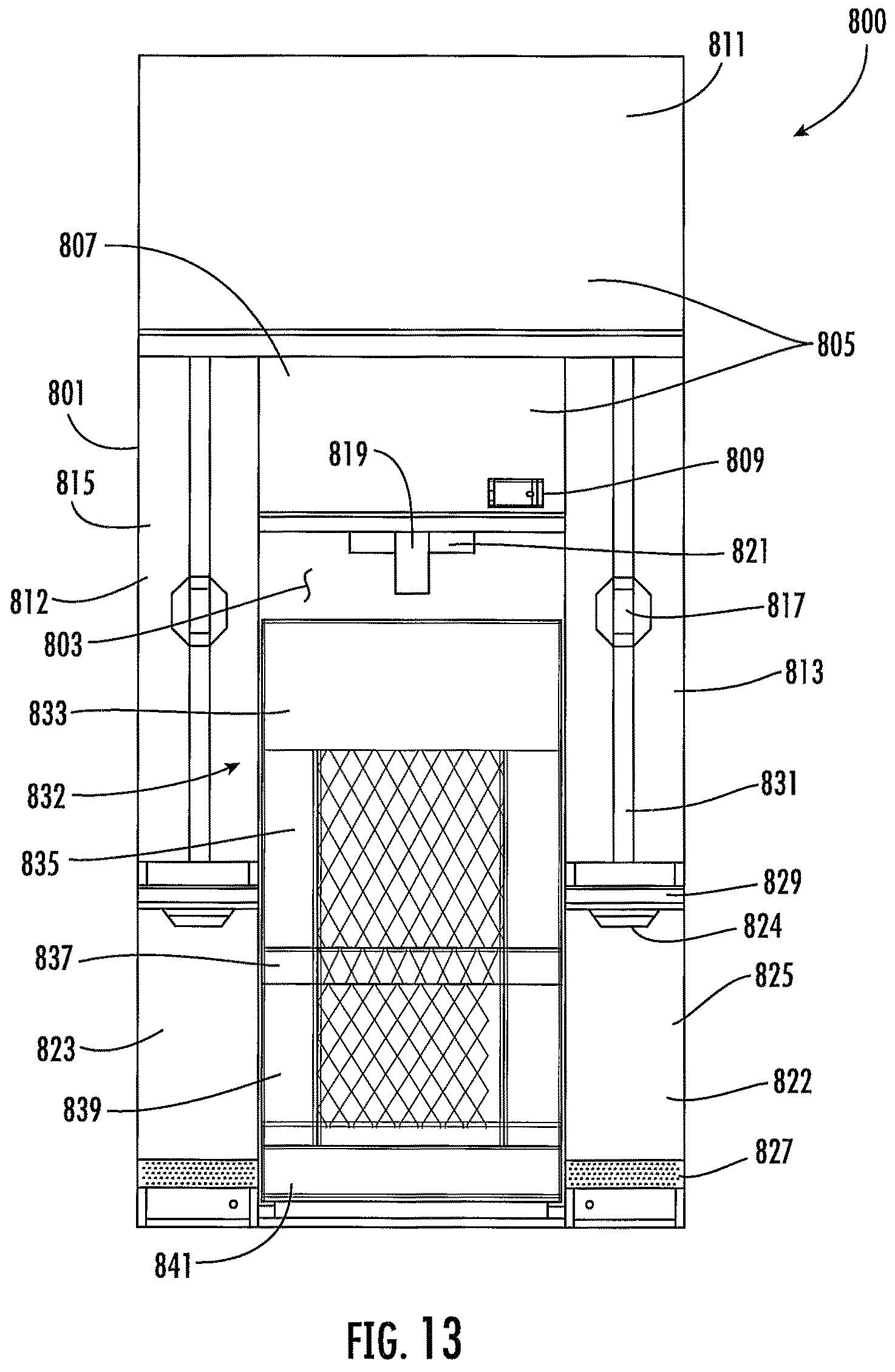 Patent US12569062 Figure 17 – Locker with reclining seat and roll-up door