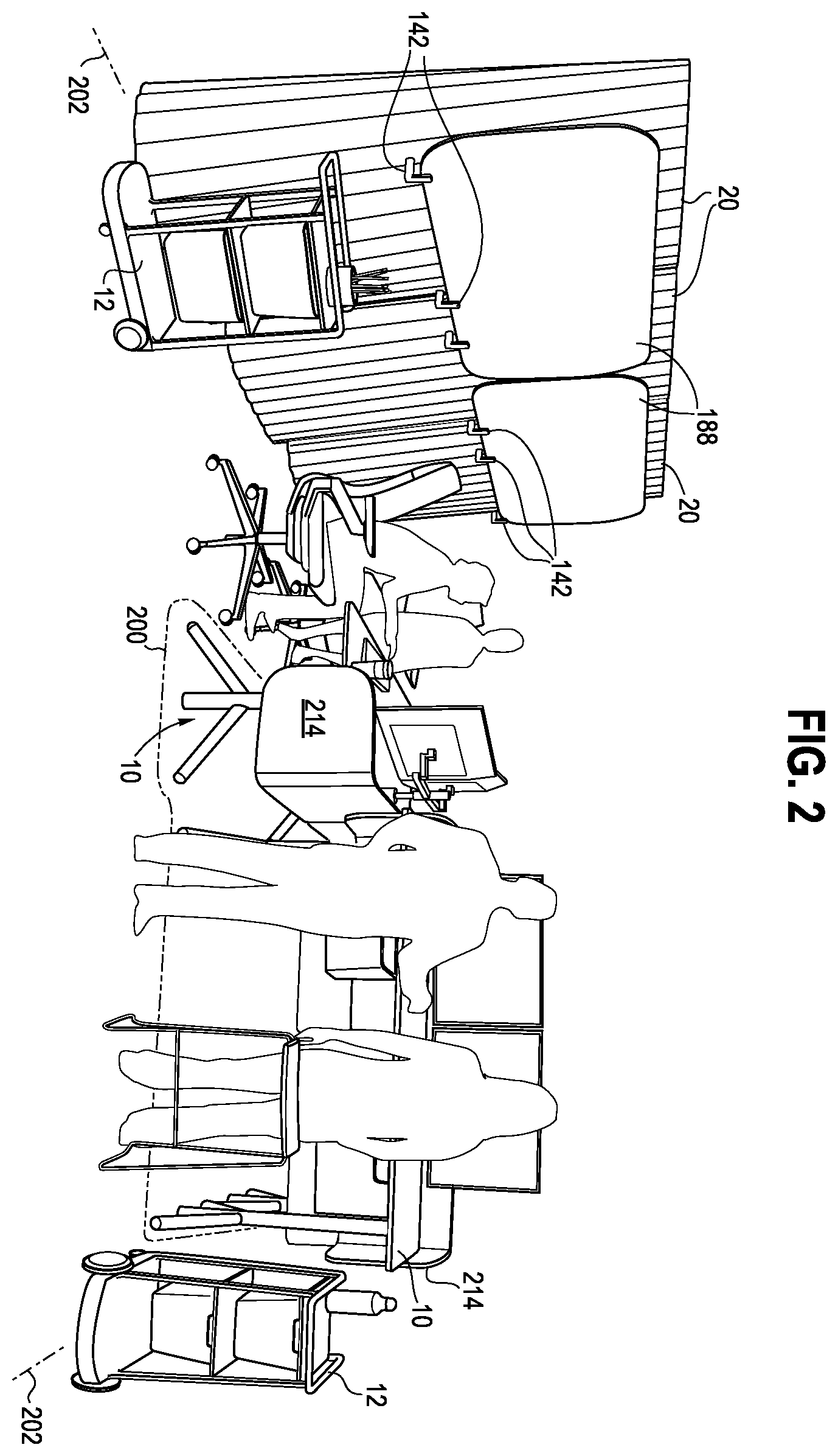 Patent US12569063 Figure 2 – Workspace system and components and method for the use thereof
