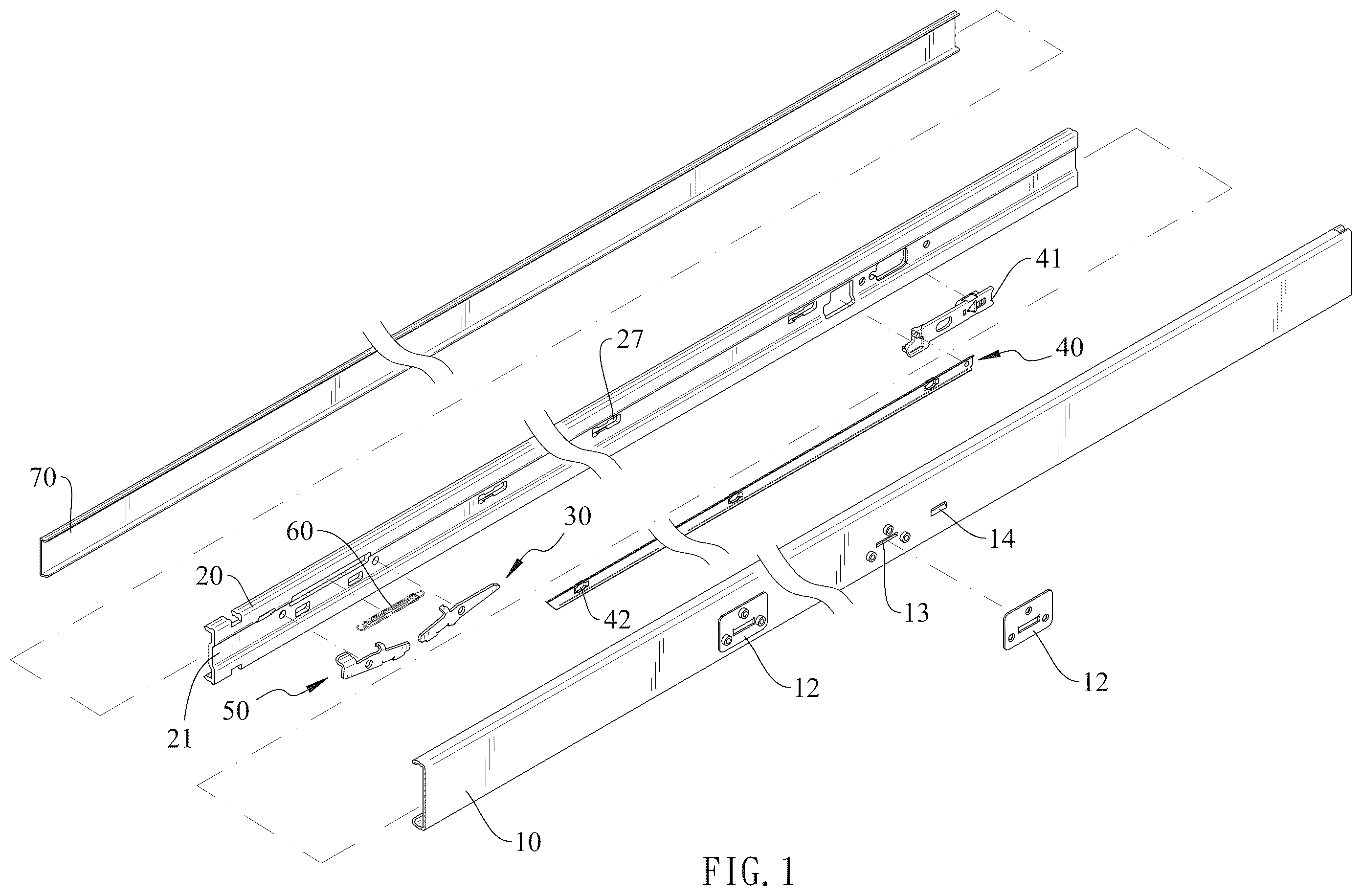 Patent US12569064 Figure 1 – Slide rail assembly