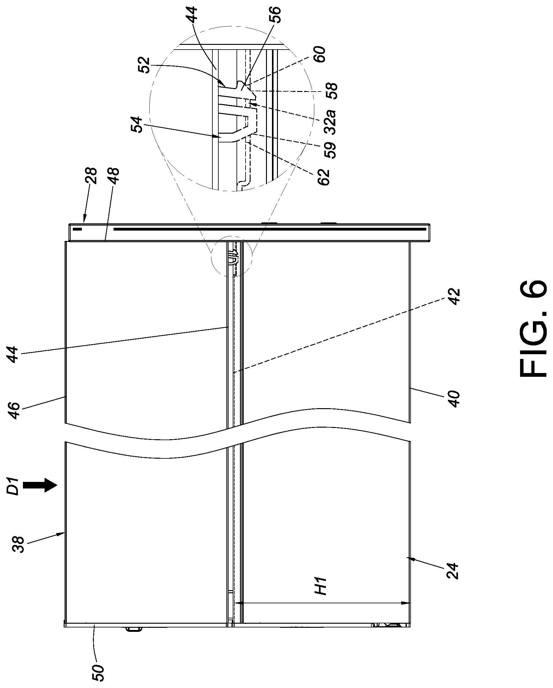 Patent US12569065 Figure 6 – Furniture and furniture part assembly thereof