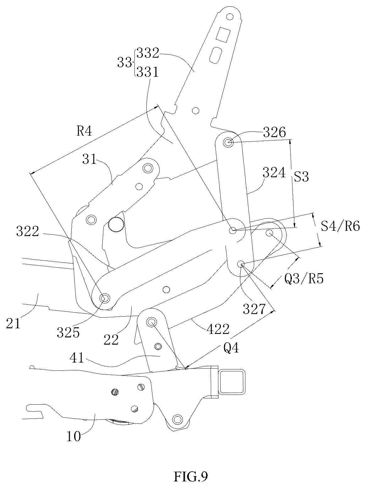 Patent US12569066 Figure 9 – Seat frame and seat with switchable sitting and lying positions