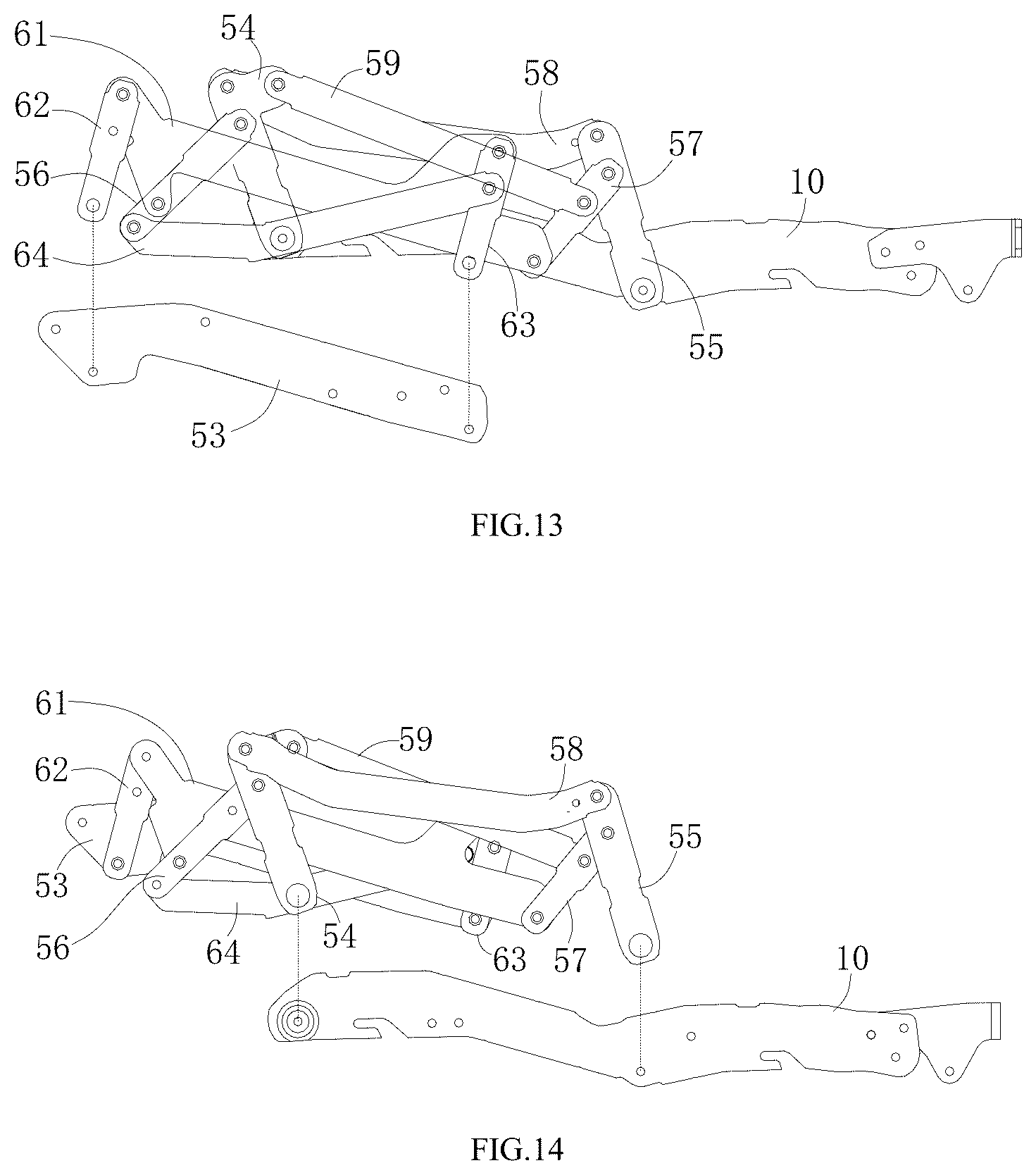 Patent US12569066 Figure 13 – Seat frame and seat with switchable sitting and lying positions
