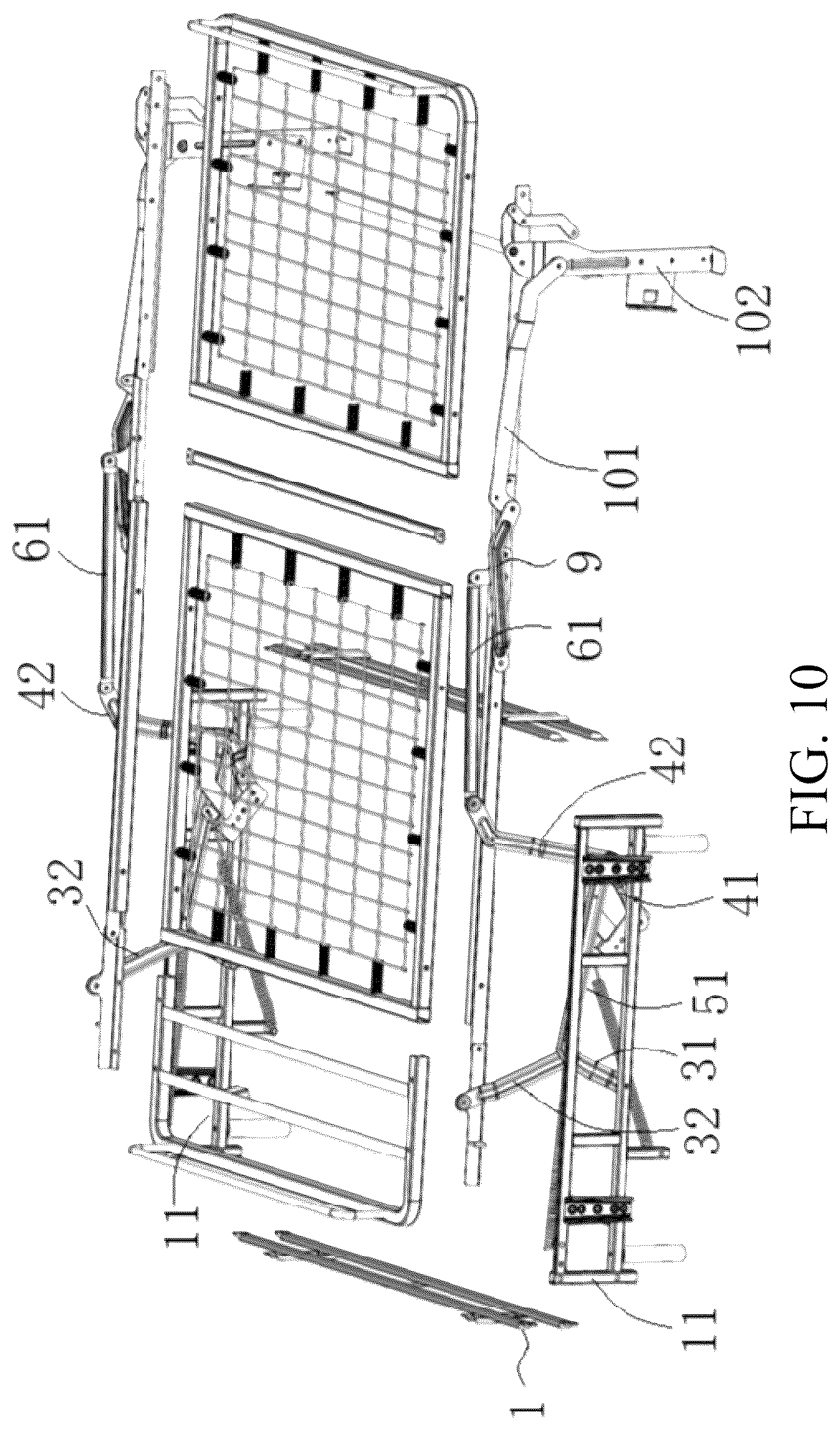 Patent US12569068 Figure 10 – Single folding sofa bedstead