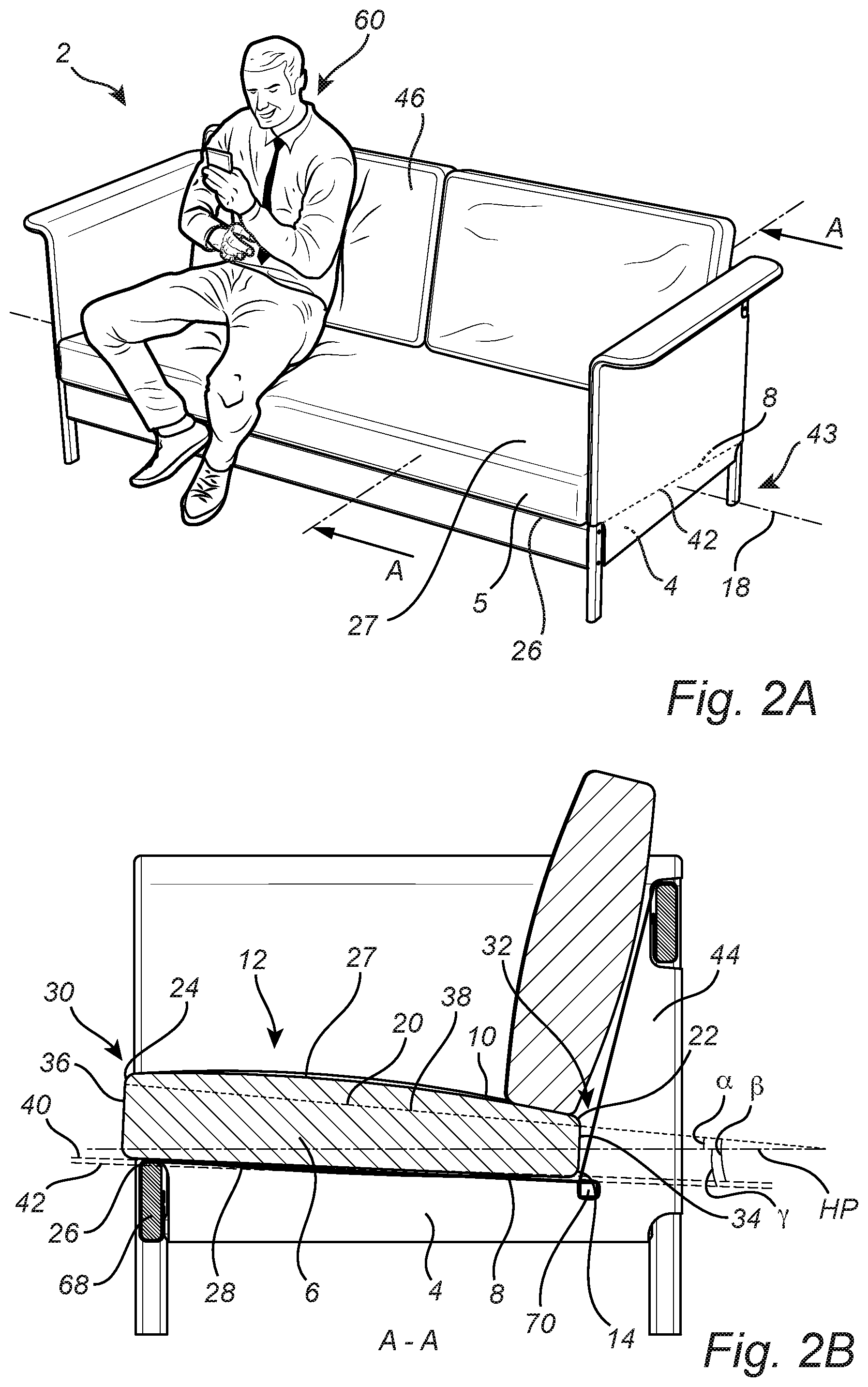 Patent US12569069 Figure 2 – Furniture, convertible from a sofa to a bed