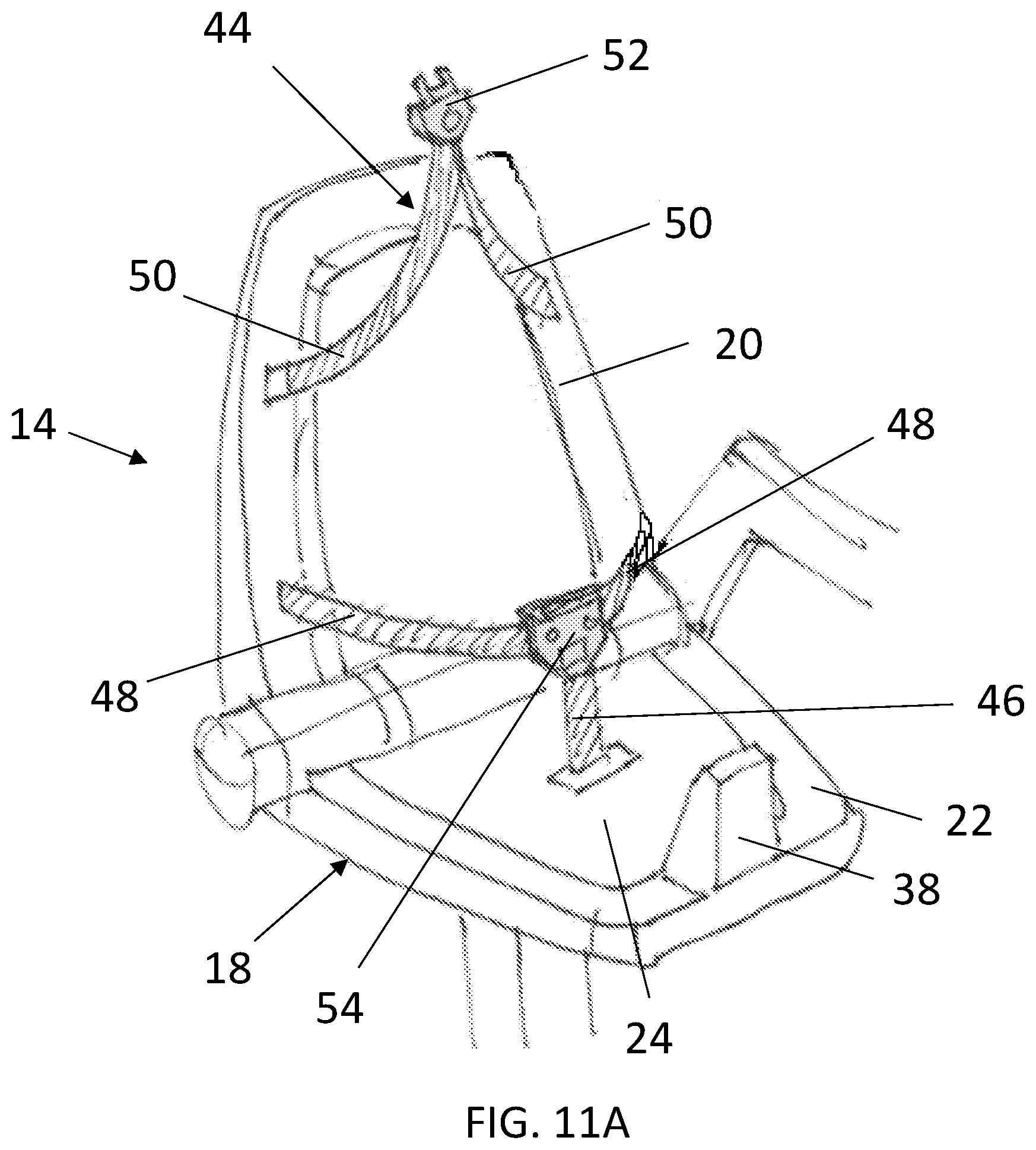 Patent US12569072 Figure 6 – Sit-to-stand convertible highchair