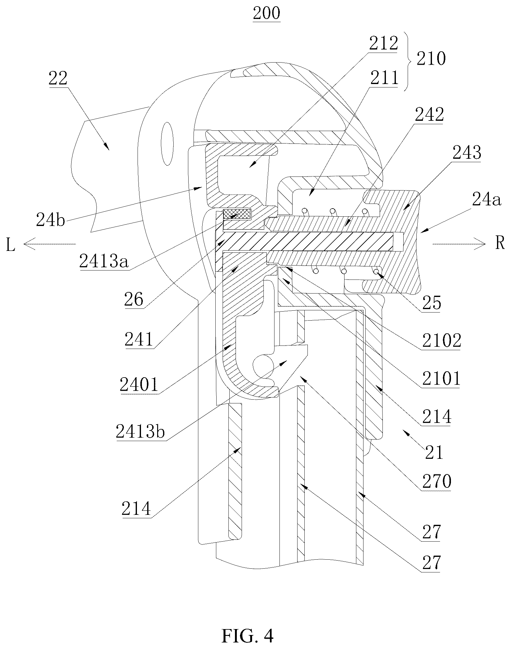 Patent US12569073 Figure 3 – Support connecting structure, support, baby crib, and crib body of baby crib
