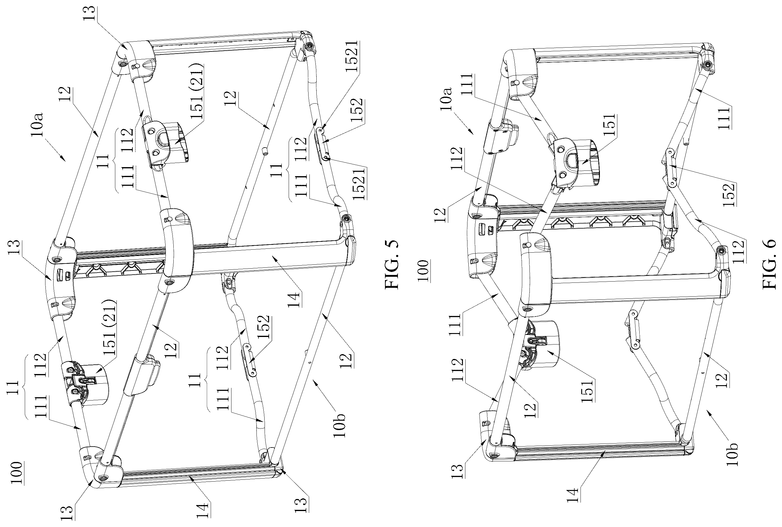 Patent US12569073 Figure 4 – Support connecting structure, support, baby crib, and crib body of baby crib