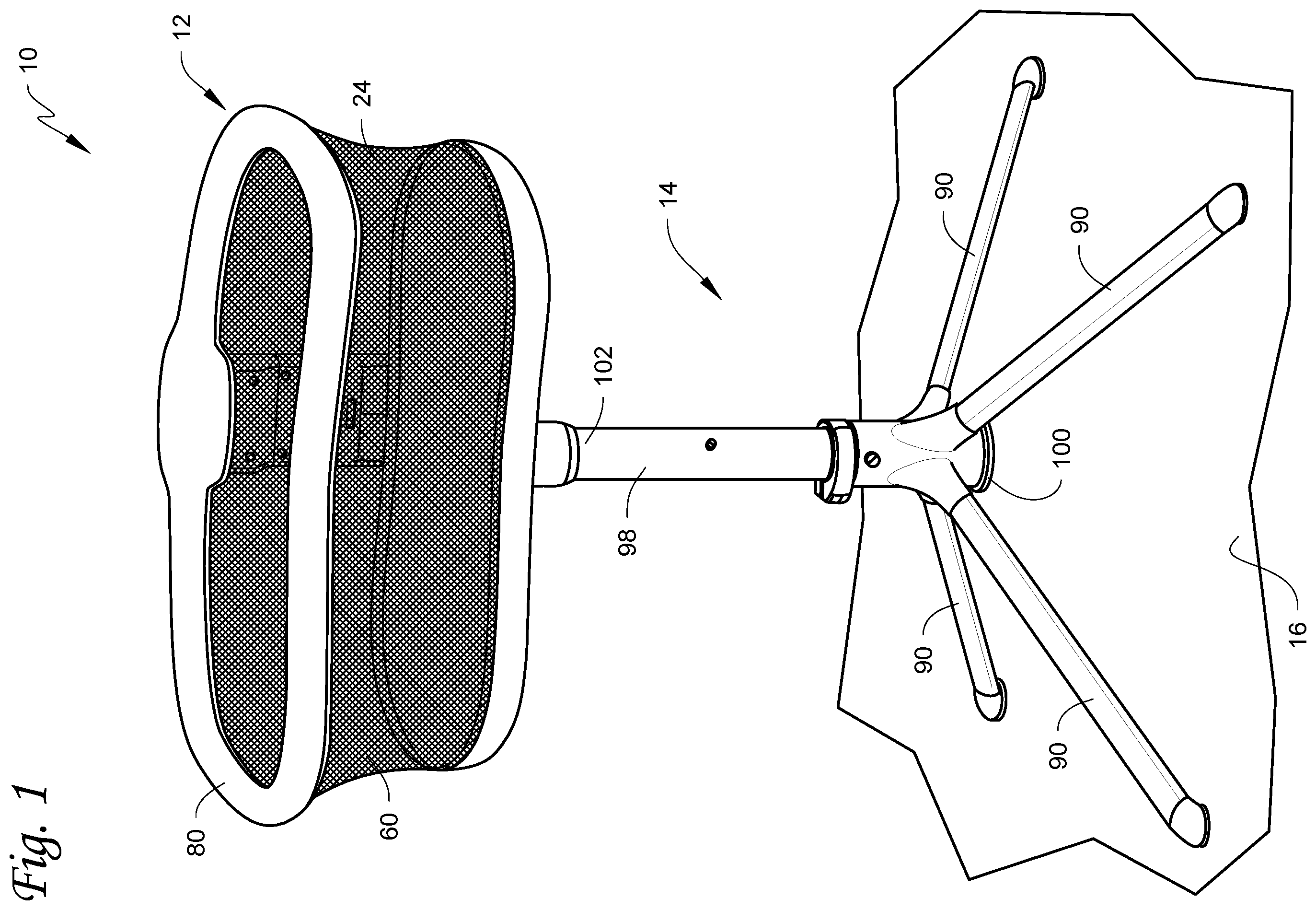 Patent US12569074 Figure 1 – Infant sleep device