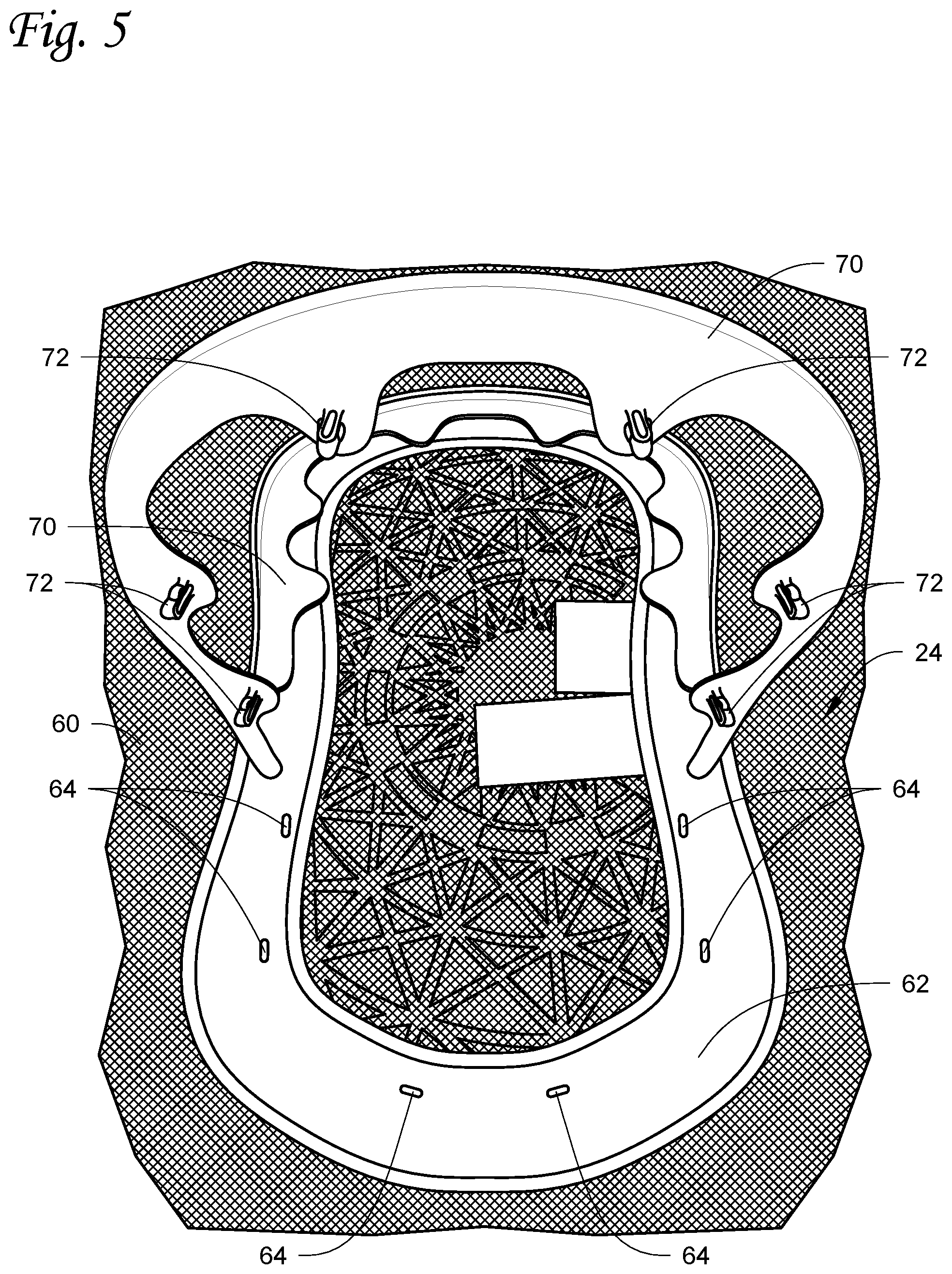 Patent US12569074 Figure 5 – Infant sleep device