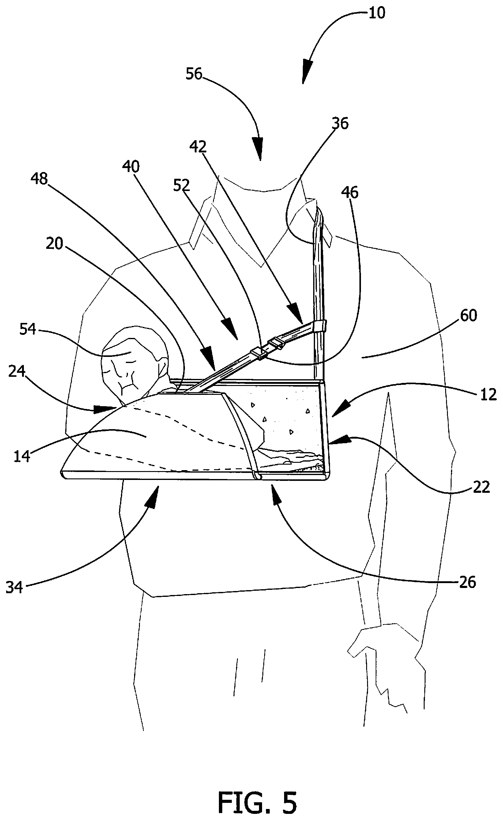 Patent US12569075 Figure 5 – Child carrier