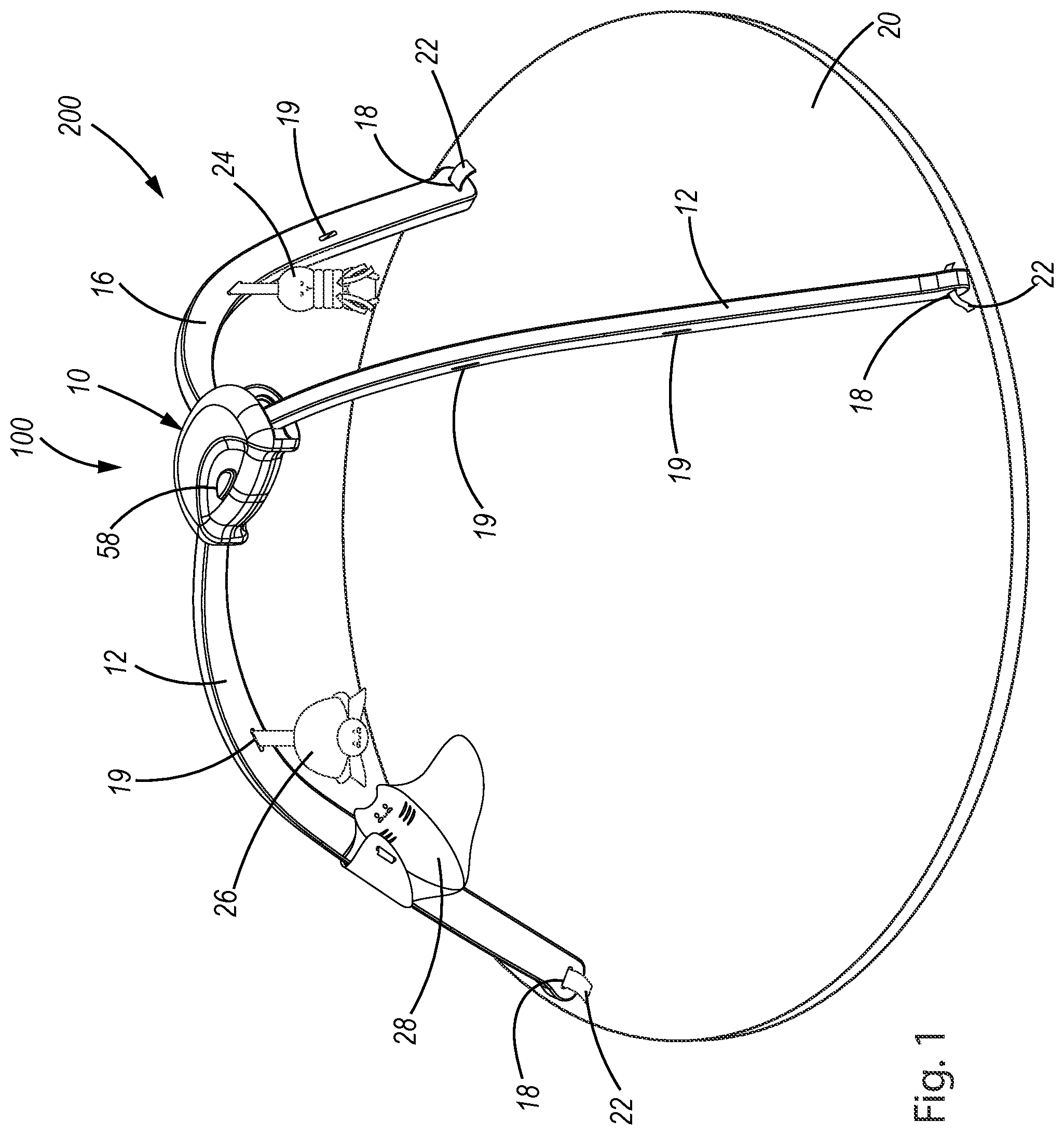 Patent US12569076 Figure 1 – Foldable structure for child play area