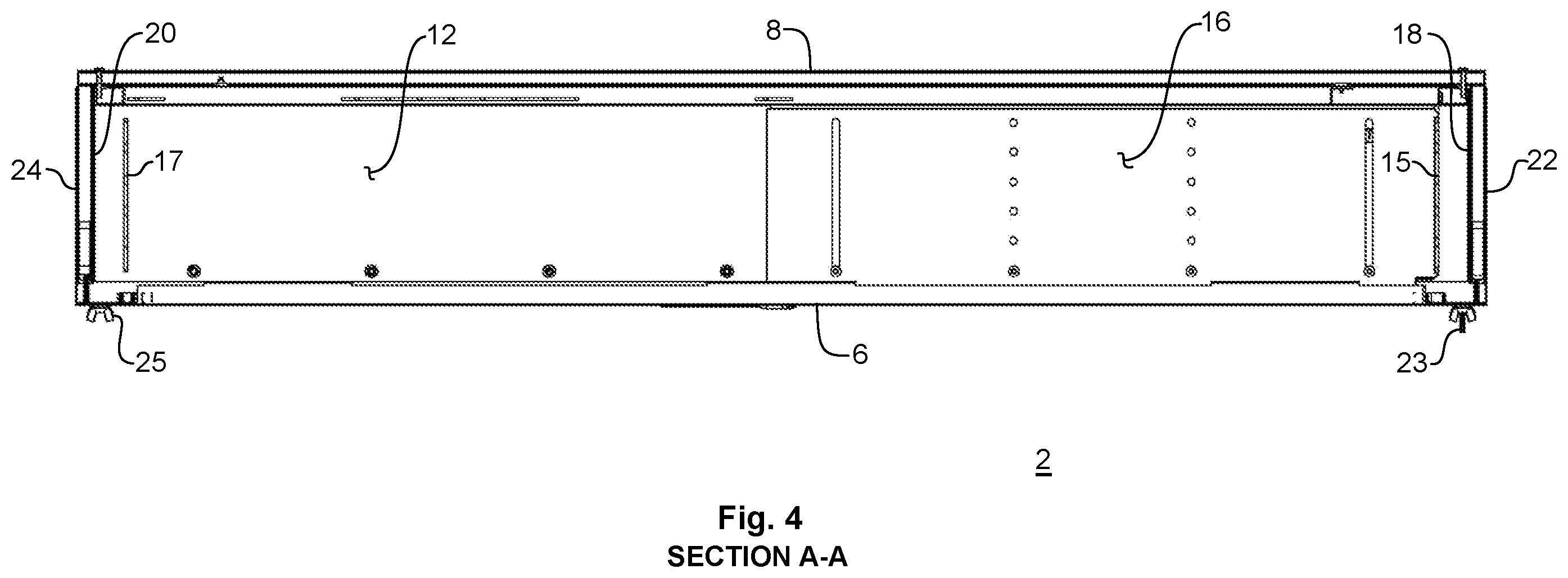 Patent US12569078 Figure 4 – Self-closing security door assembly for retail display