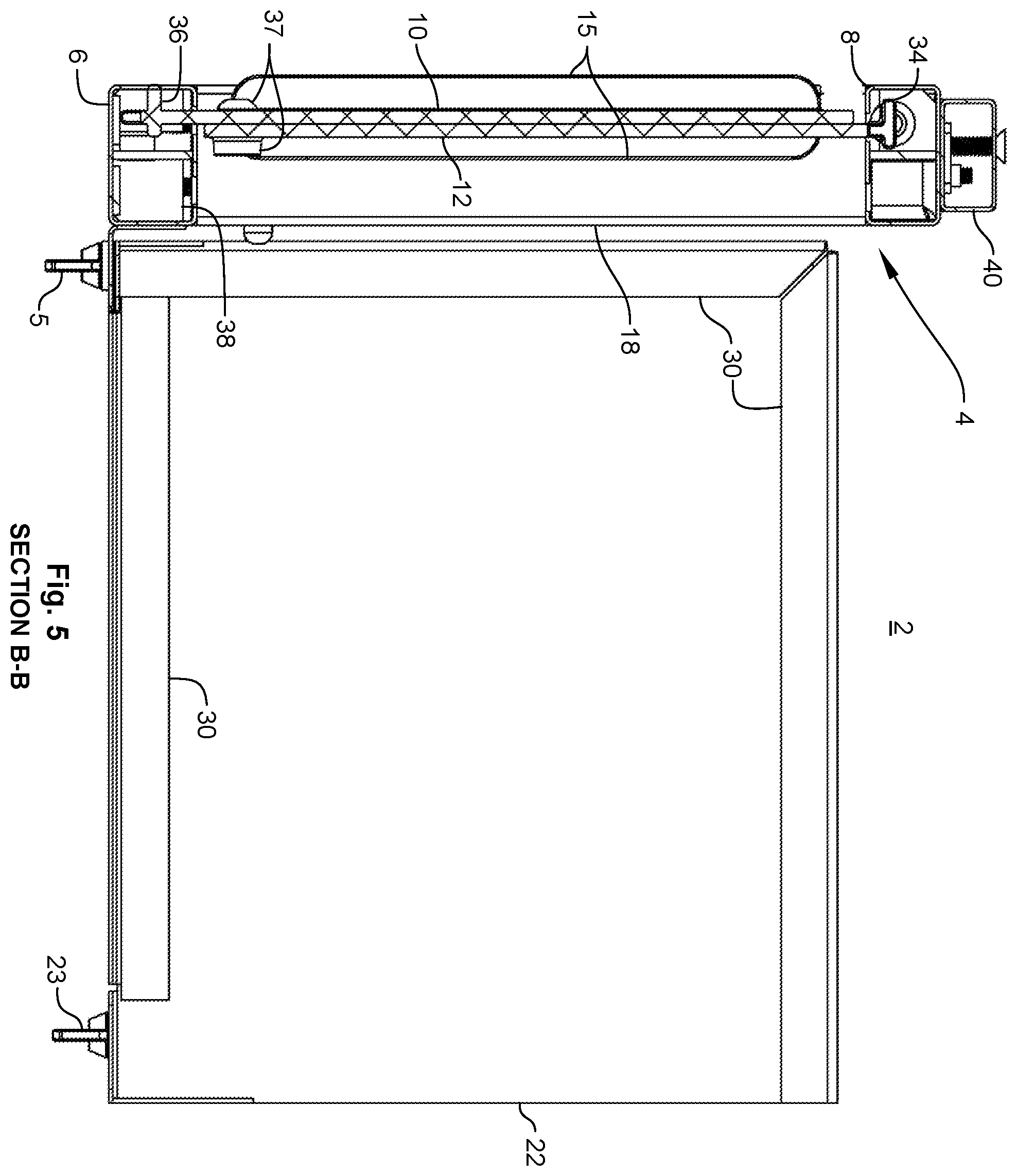 Patent US12569078 Figure 5 – Self-closing security door assembly for retail display