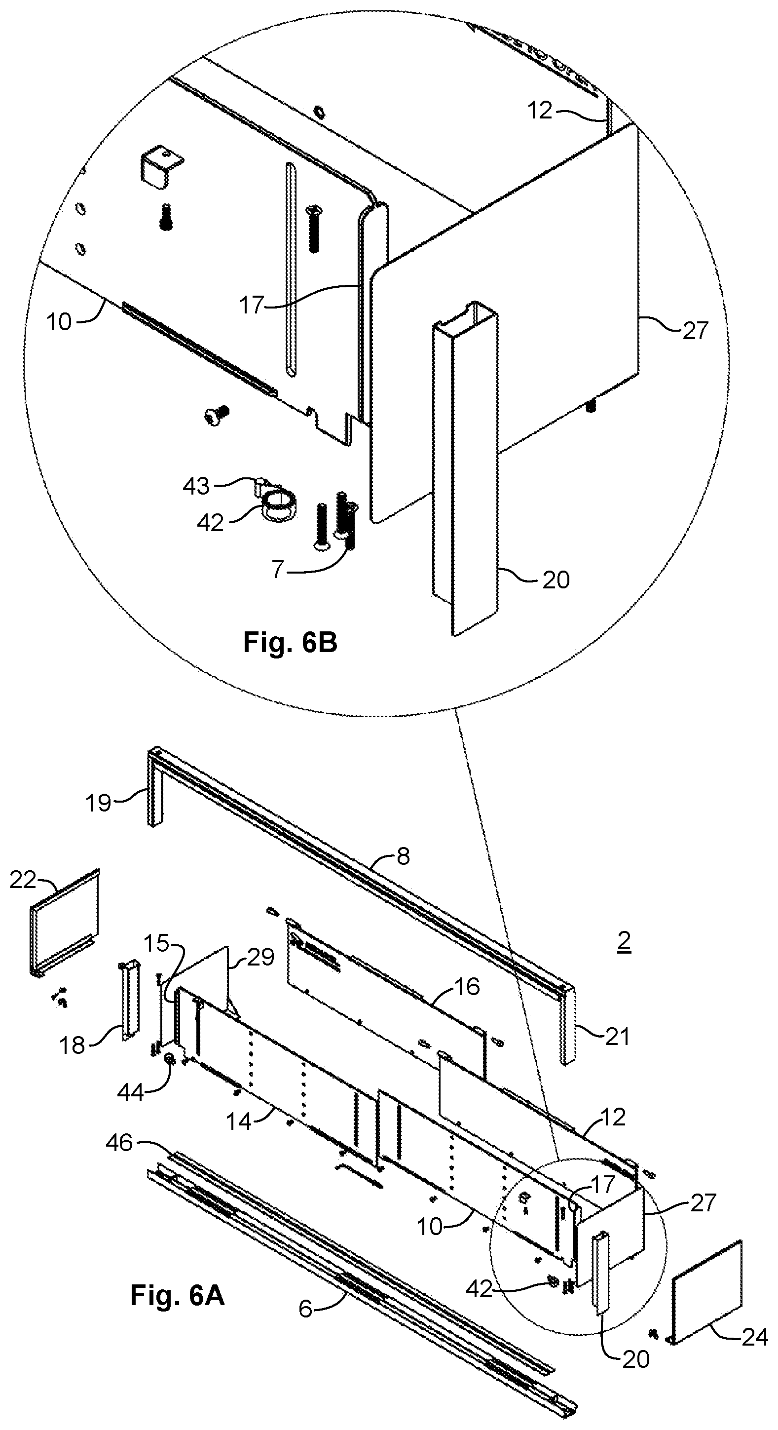 Patent US12569078 Figure 6 – Self-closing security door assembly for retail display
