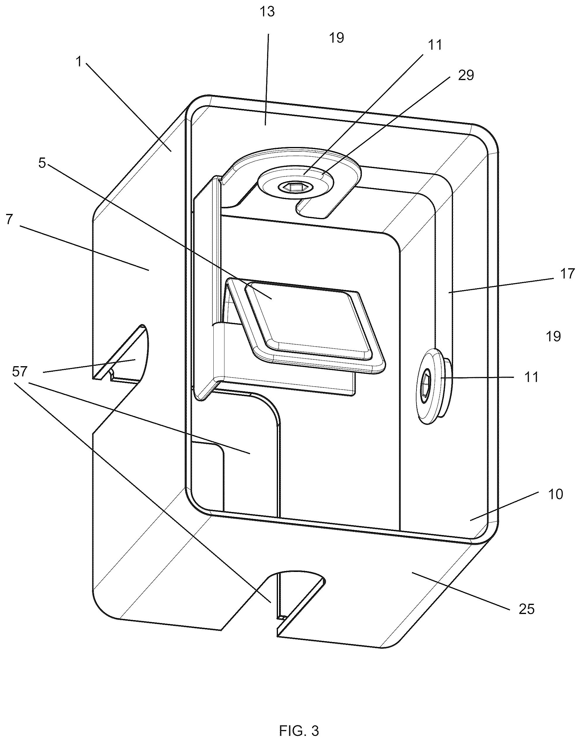 Patent US12569079 Figure 3 – Suspended watch holder display container