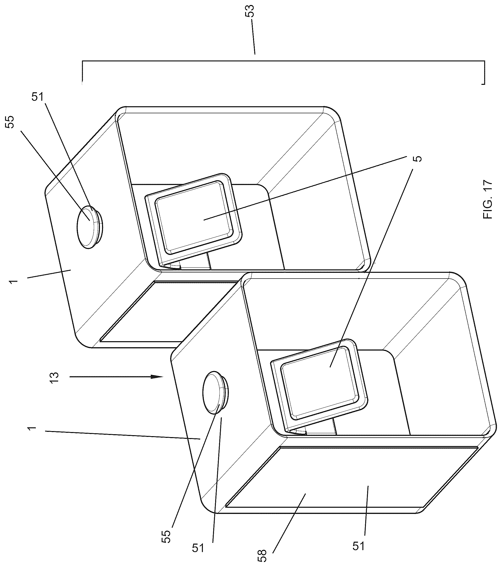 Patent US12569079 Figure 13 – Suspended watch holder display container