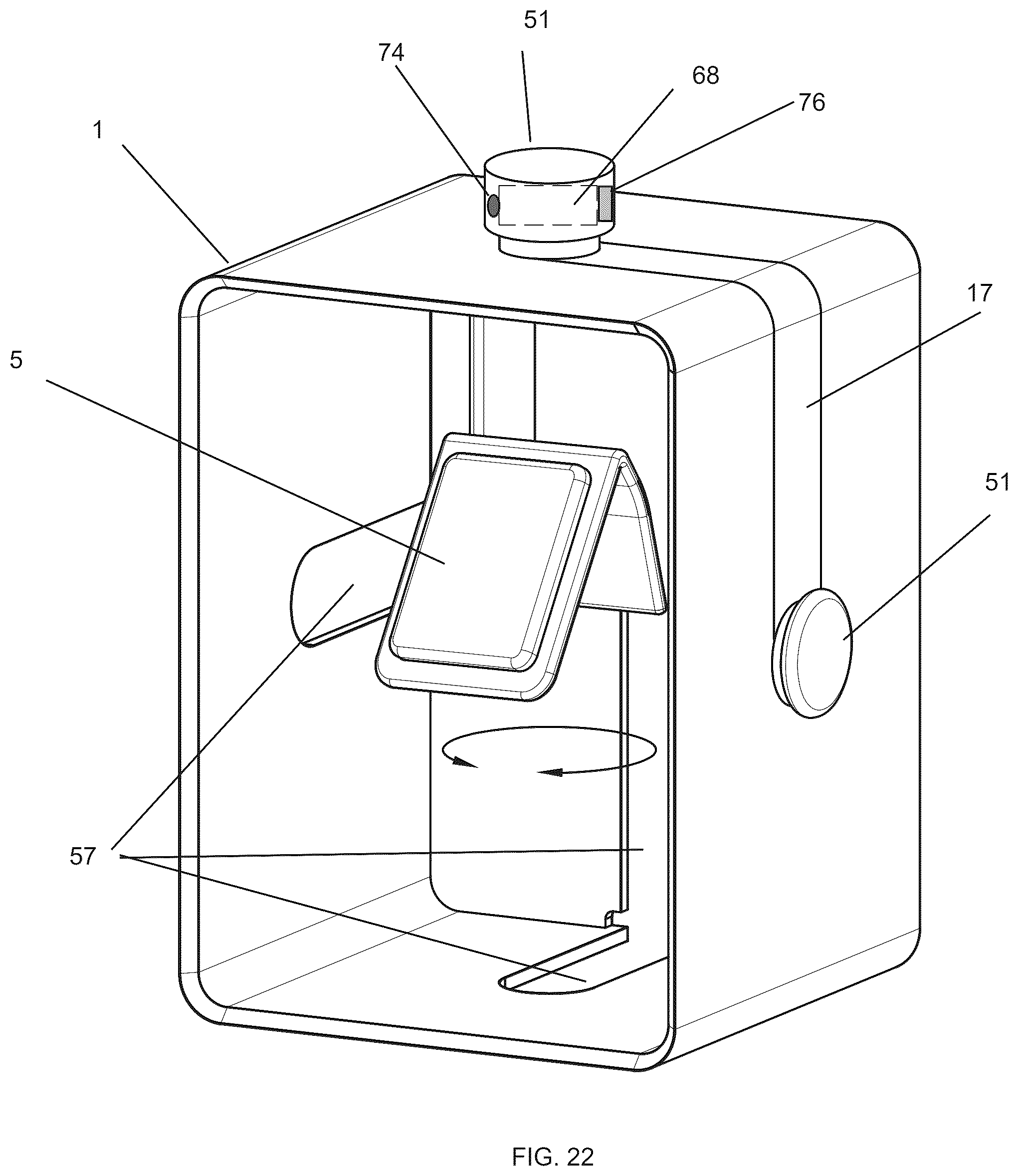 Patent US12569079 Figure 18 – Suspended watch holder display container