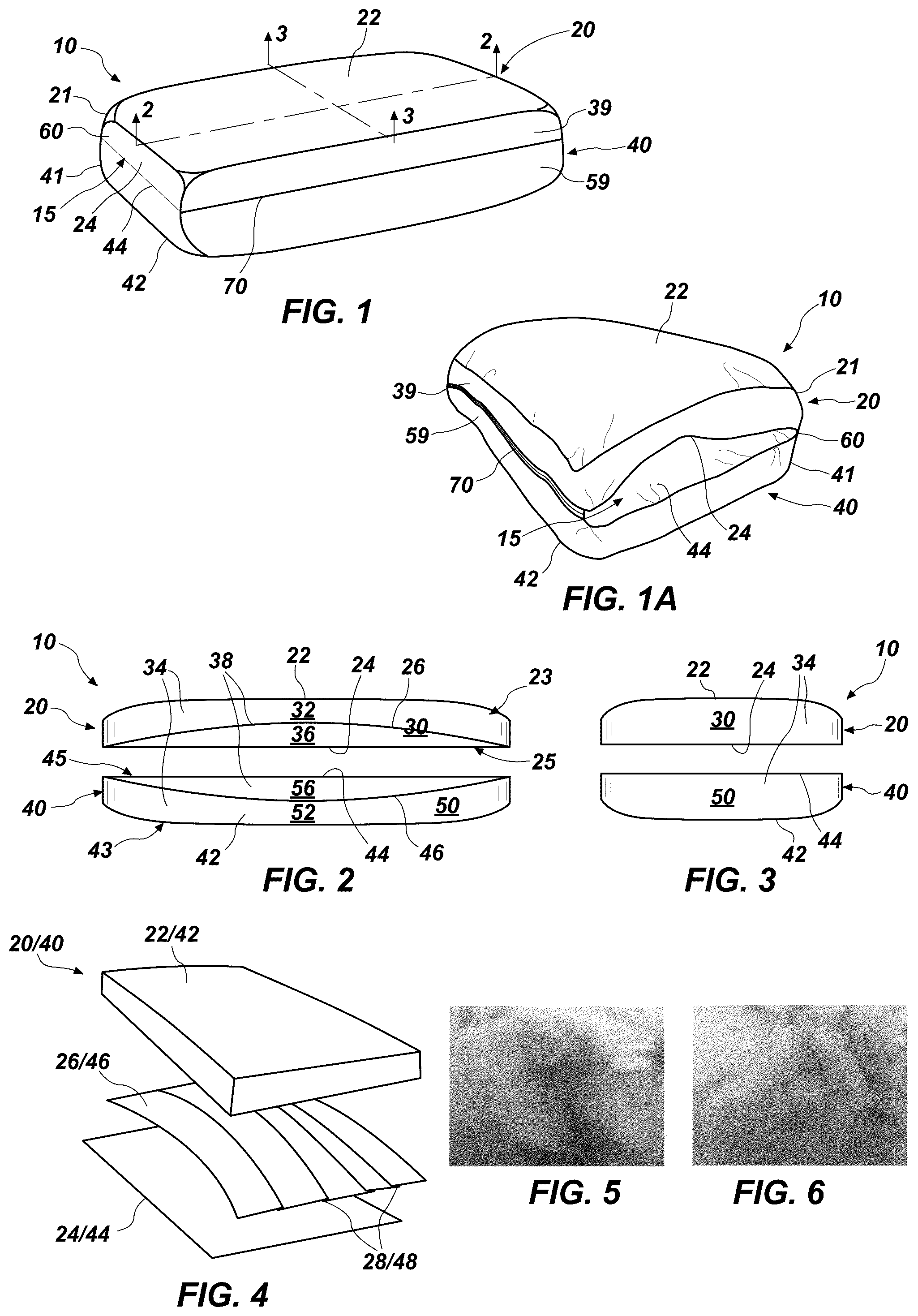 Patent US12569082 Figure 1 – Pillow with variable cushioning characteristics