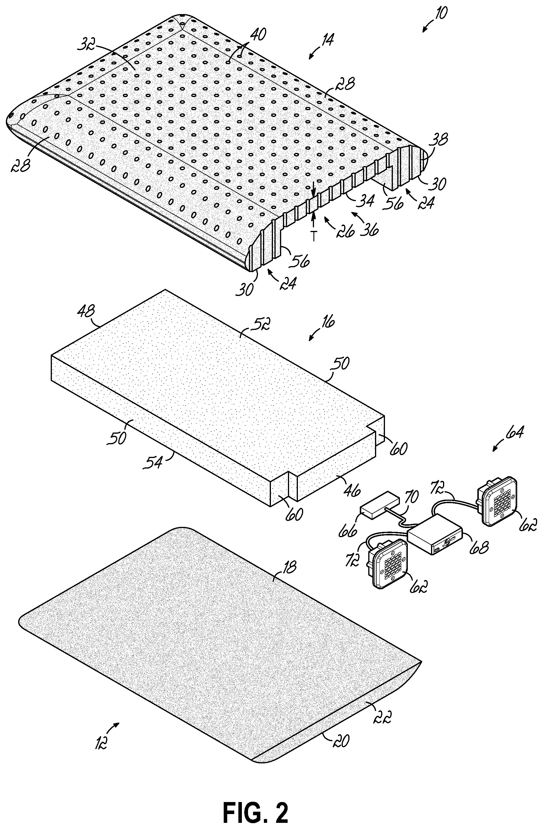 Patent US12569083 Figure 2 – Actively cooled pillow