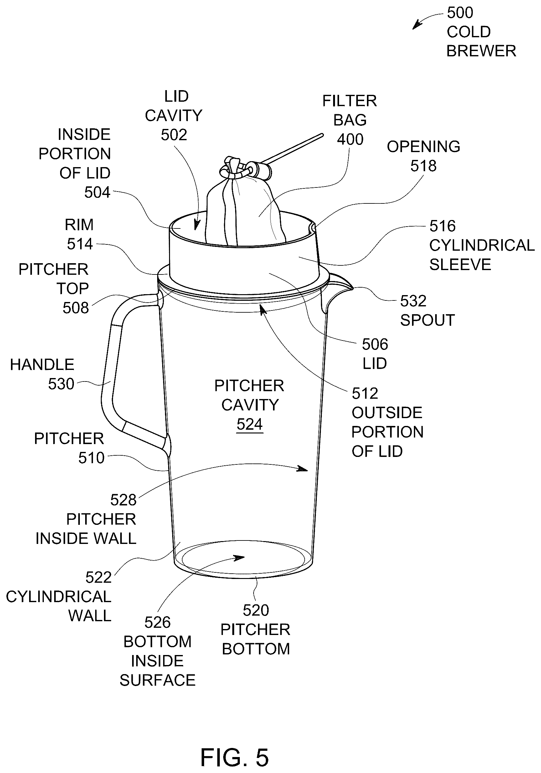 Patent US12569084 Figure 13 – Cold brewer