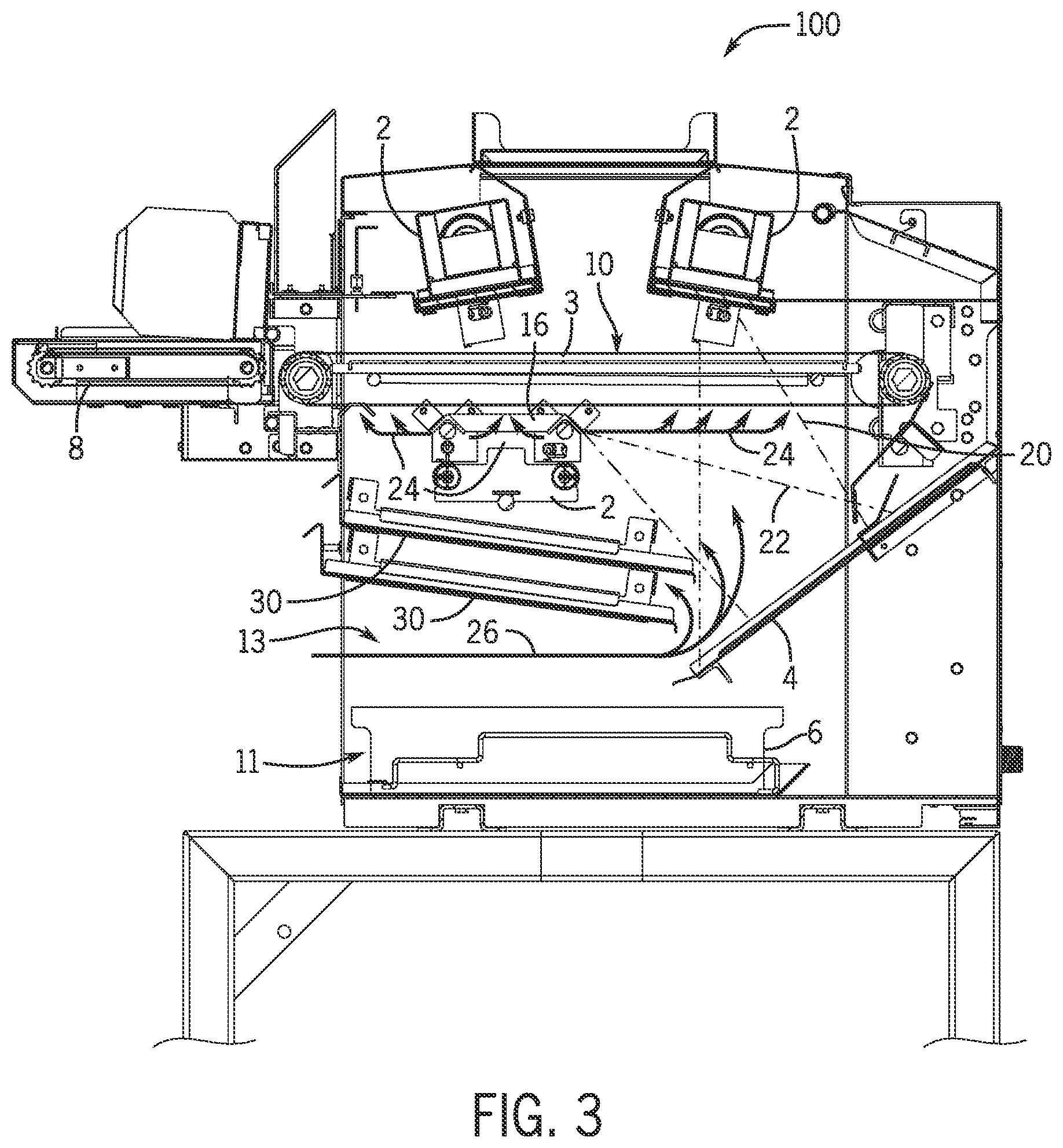 Patent US12569087 Figure 3 – Broiler discharge ramp