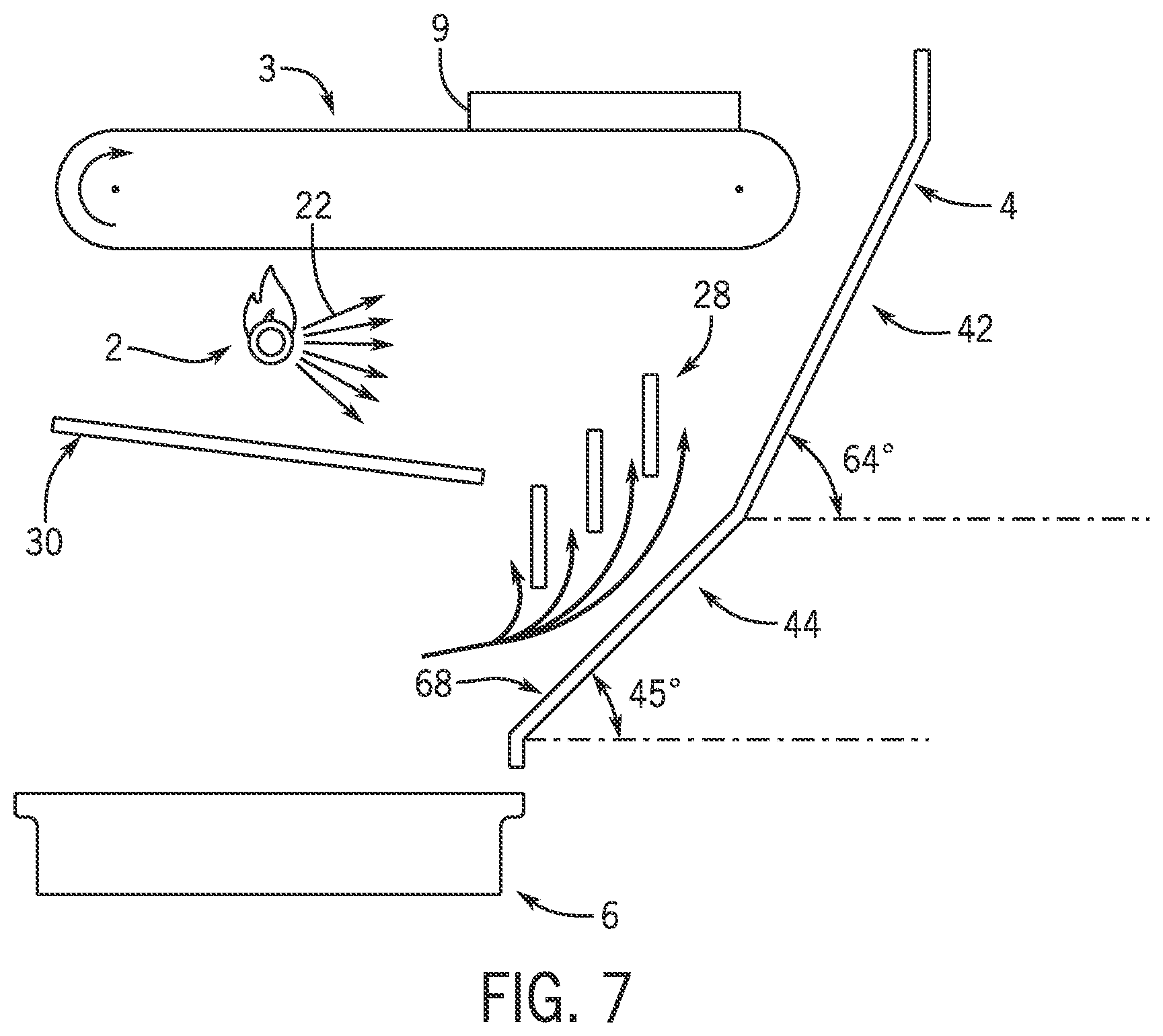 Patent US12569087 Figure 7 – Broiler discharge ramp
