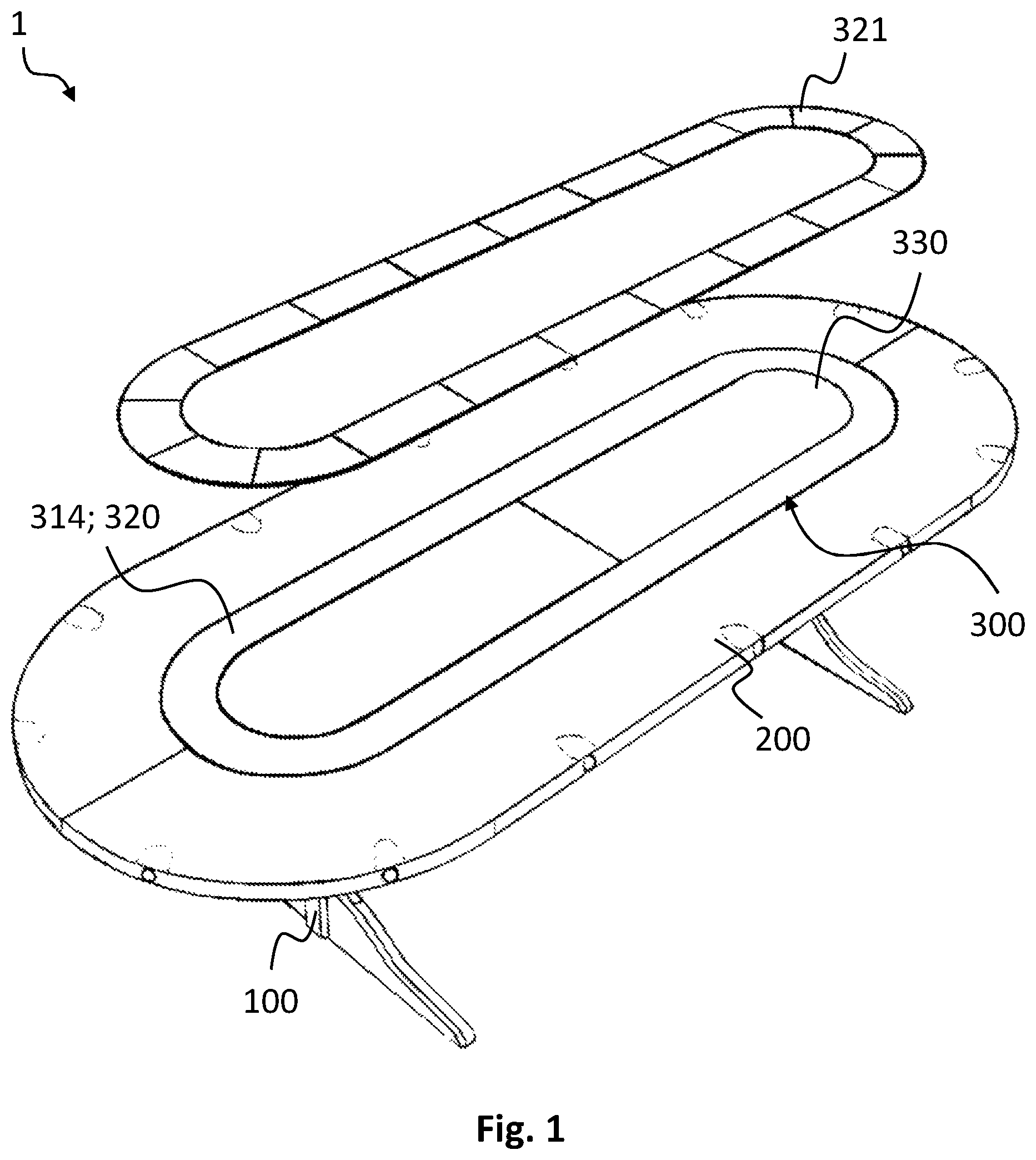 Patent US12569089 Figure 1 – Dining table for heating a food portion