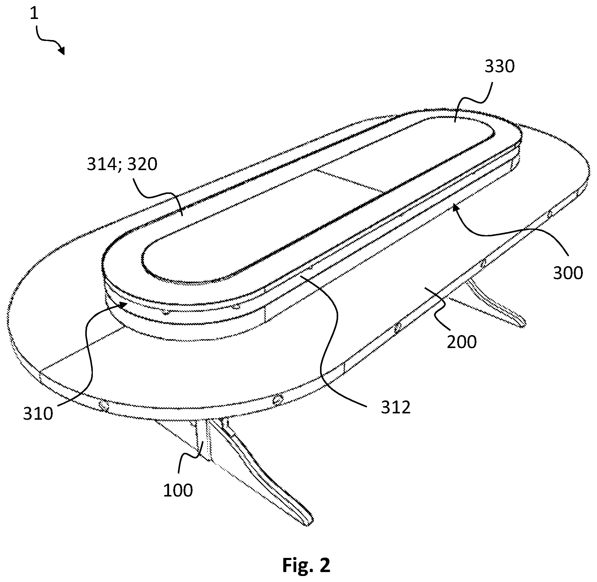 Patent US12569089 Figure 2 – Dining table for heating a food portion