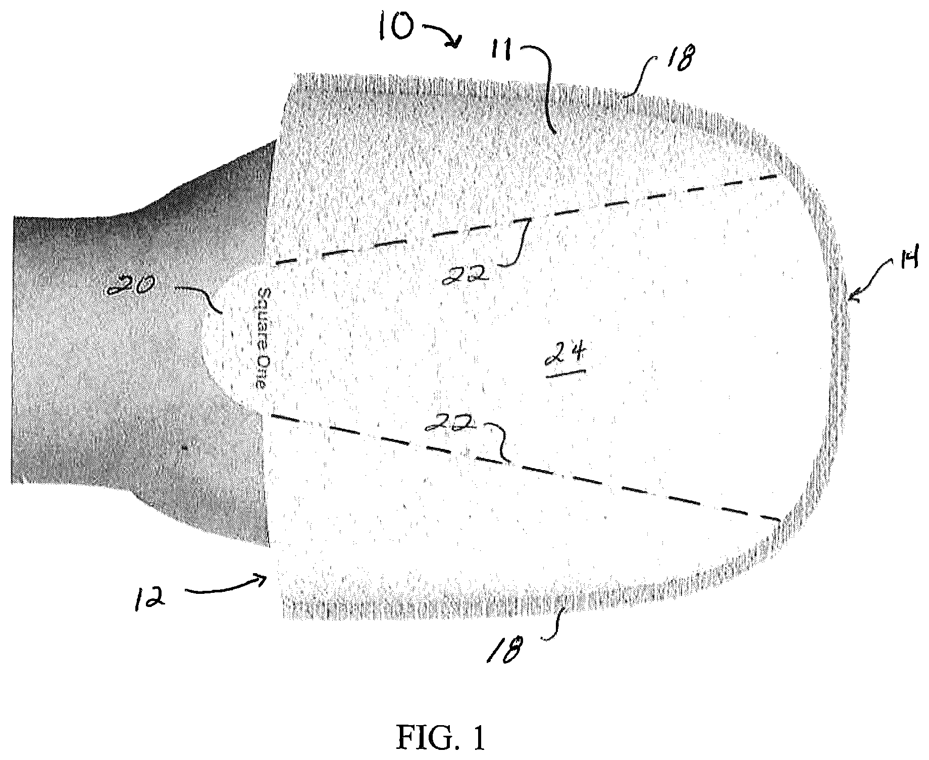 Patent US12569094 Figure 1 – Flushable wipe mitt for use in toilet training