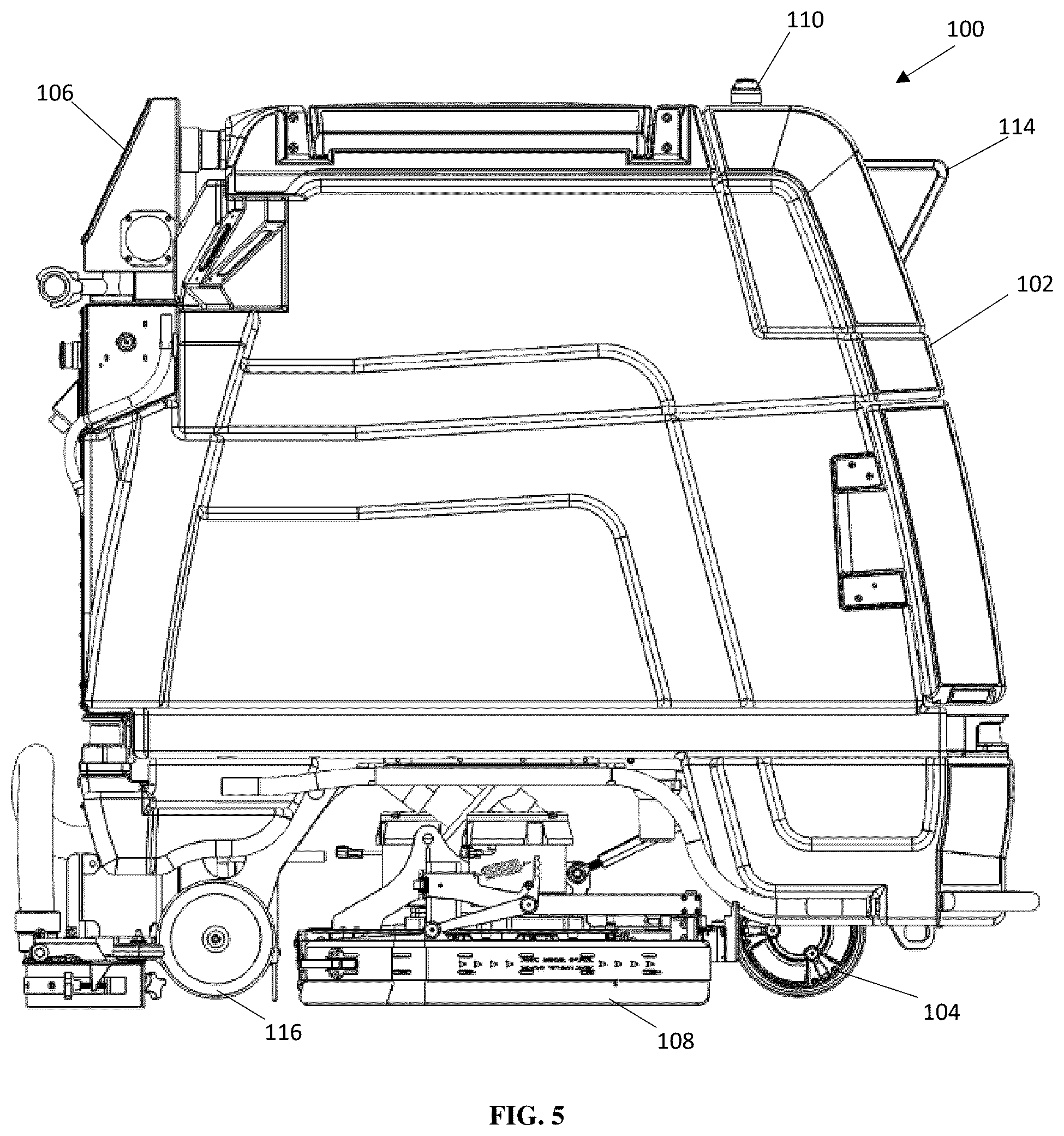 Patent US12569096 Figure 5 – System and method of software and pitch control of a disinfection module for a semi-autonomous cleaning and disinfection device