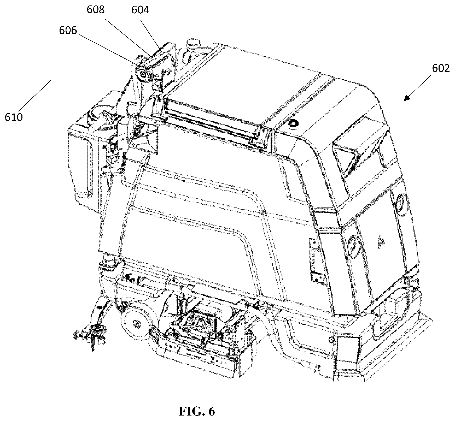 Patent US12569096 Figure 6 – System and method of software and pitch control of a disinfection module for a semi-autonomous cleaning and disinfection device