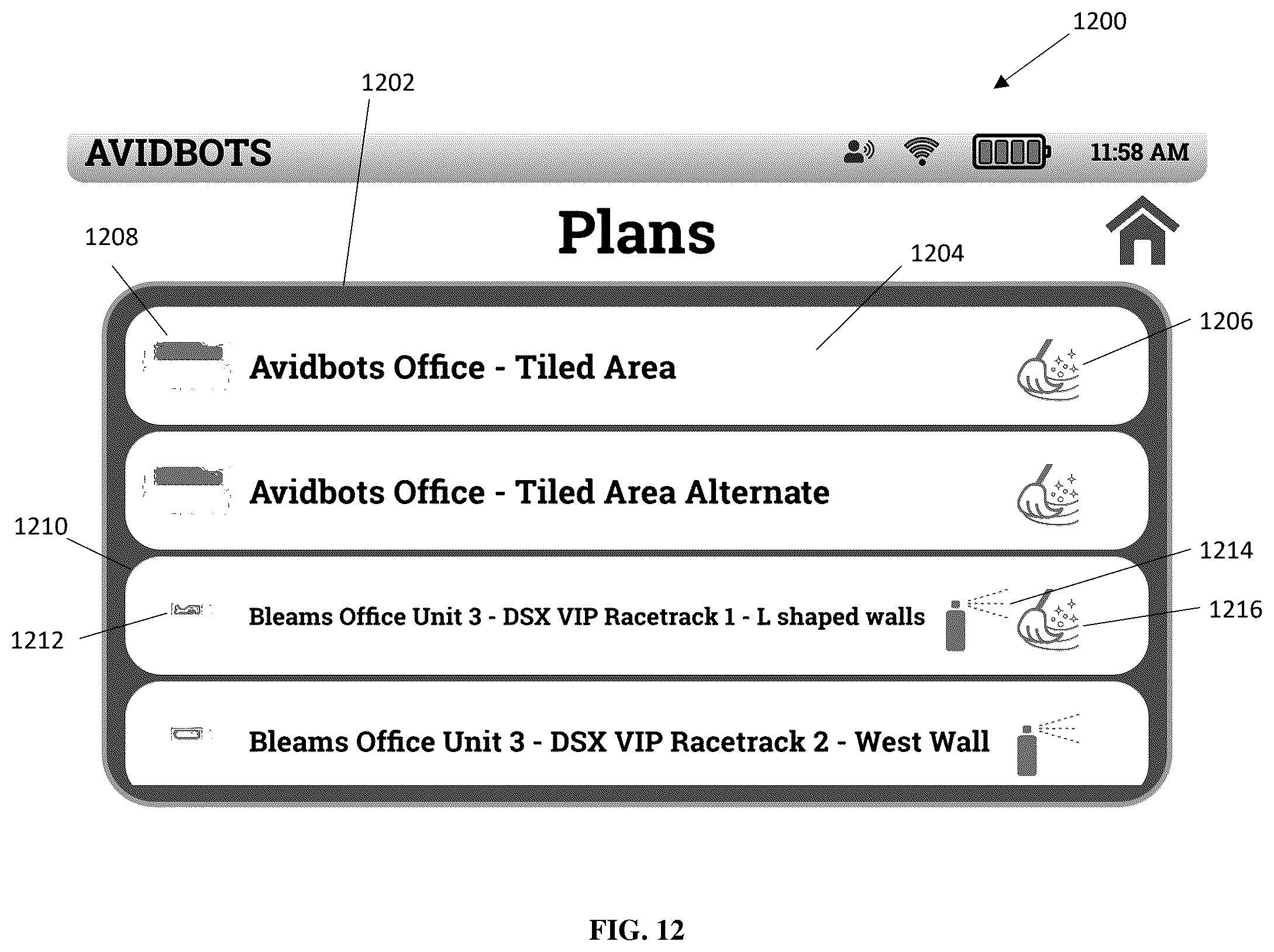 Patent US12569096 Figure 12 – System and method of software and pitch control of a disinfection module for a semi-autonomous cleaning and disinfection device