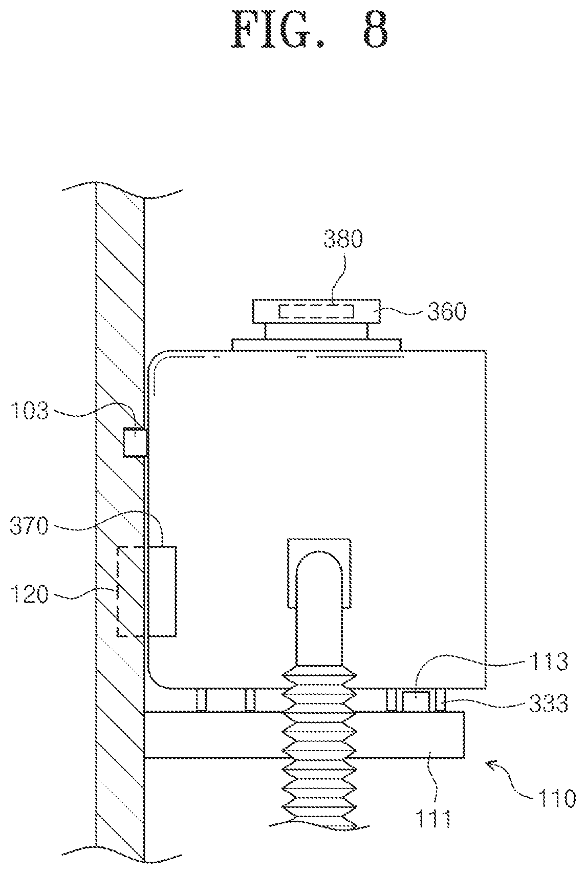Patent US12569097 Figure 8 – Cleaning module, storage system, and cleaning method for storage apparatus