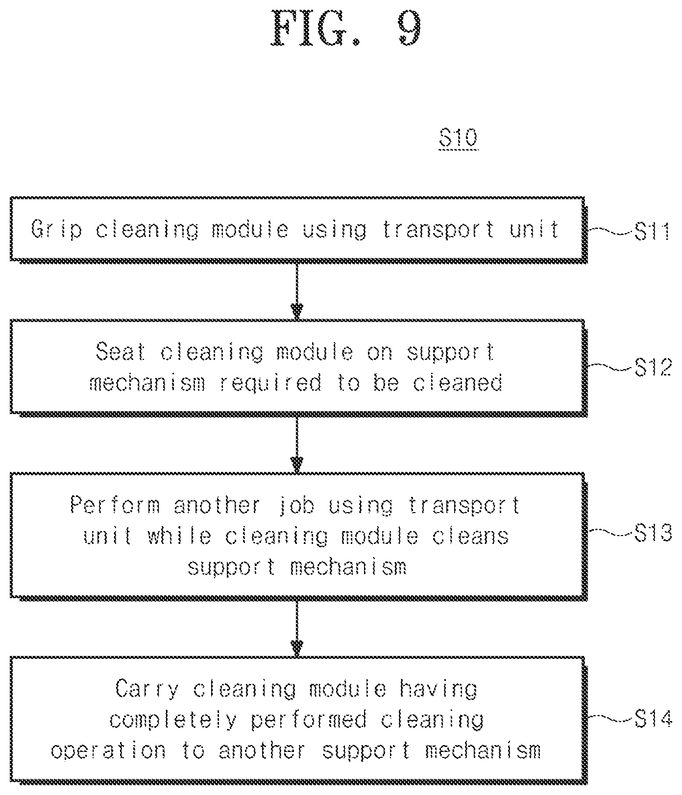 Patent US12569097 Figure 9 – Cleaning module, storage system, and cleaning method for storage apparatus