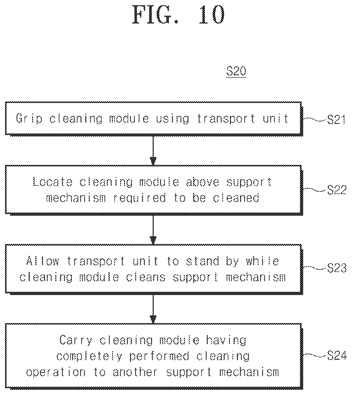 Patent US12569097 Figure 10 – Cleaning module, storage system, and cleaning method for storage apparatus