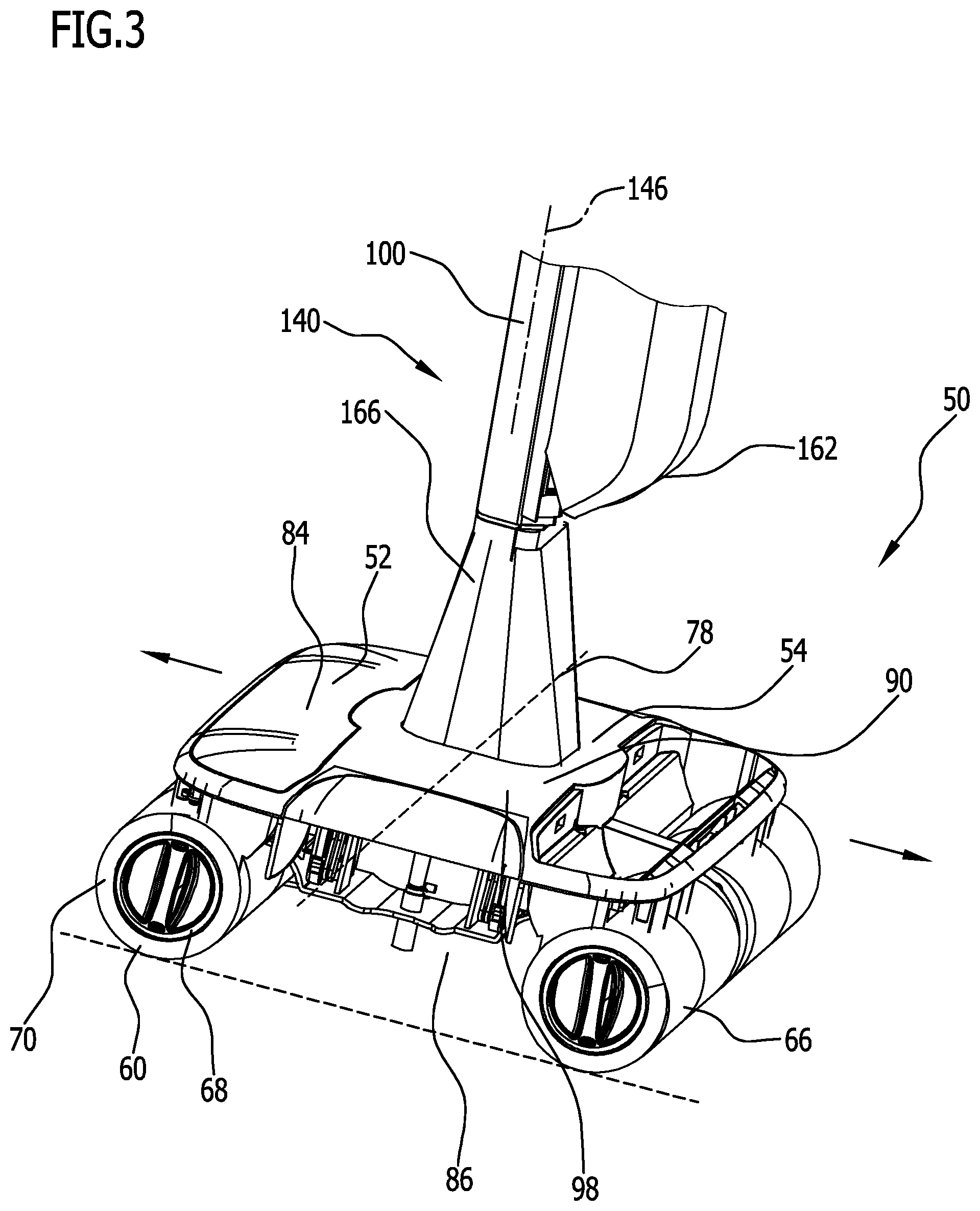Patent US12569100 Figure 2 – Cleaning machine having joint device and cleaning machine having drive device