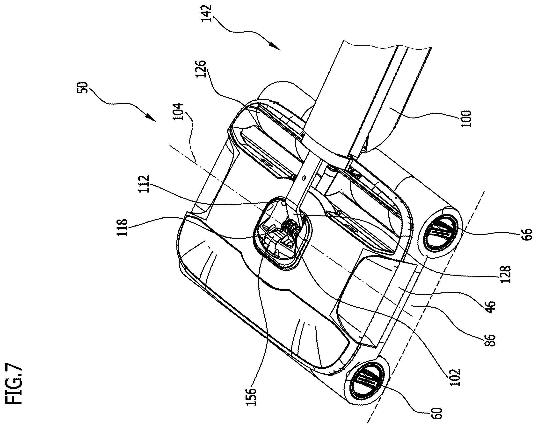 Patent US12569100 Figure 6 – Cleaning machine having joint device and cleaning machine having drive device