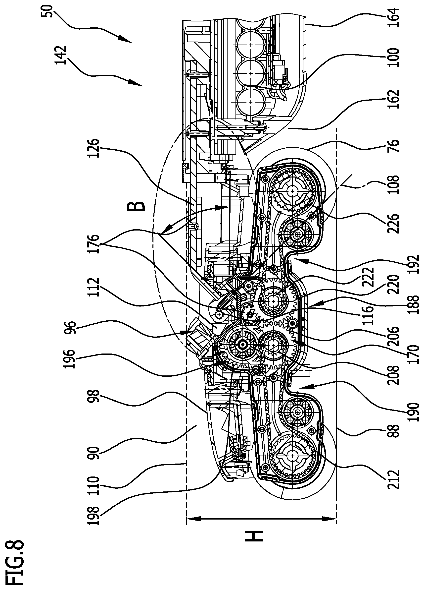 Patent US12569100 Figure 7 – Cleaning machine having joint device and cleaning machine having drive device