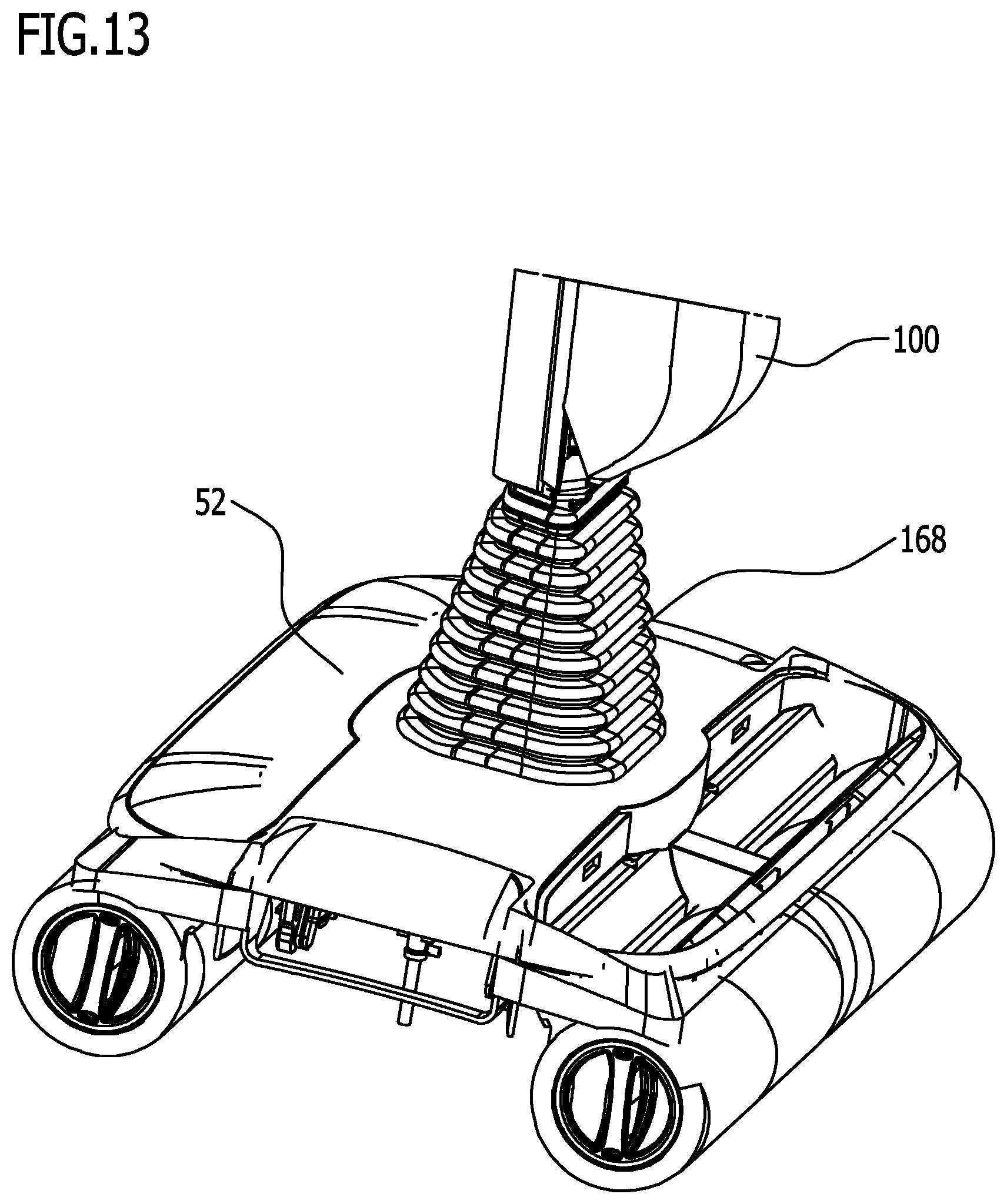 Patent US12569100 Figure 11 – Cleaning machine having joint device and cleaning machine having drive device