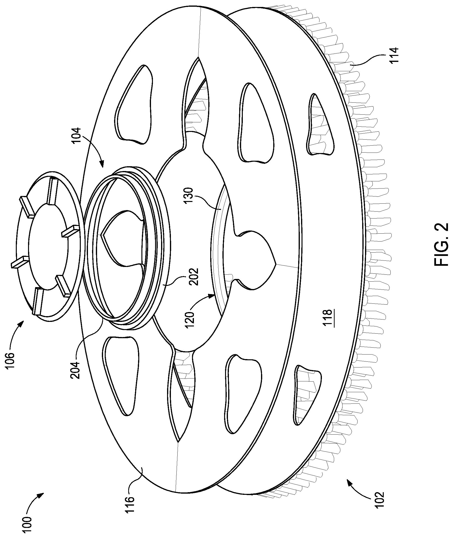 Patent US12569102 Figure 2 – Flexible brush system