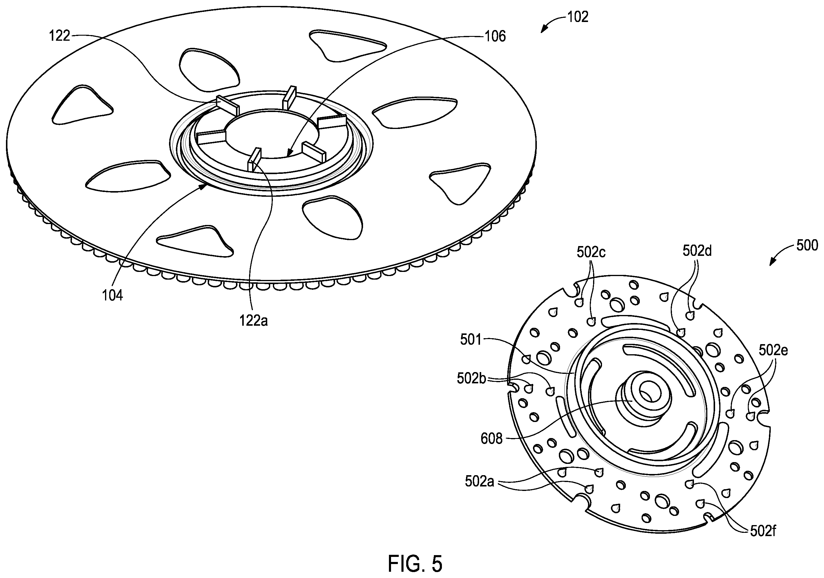 Patent US12569102 Figure 6 – Flexible brush system