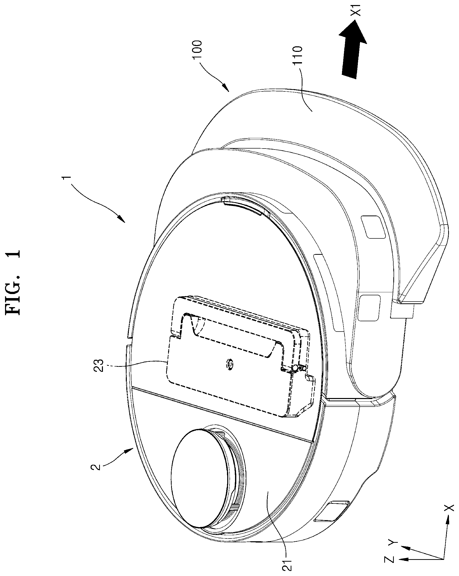 Patent US12569103 Figure 1 – Wet robot cleaner and contamination prevention module used therefor