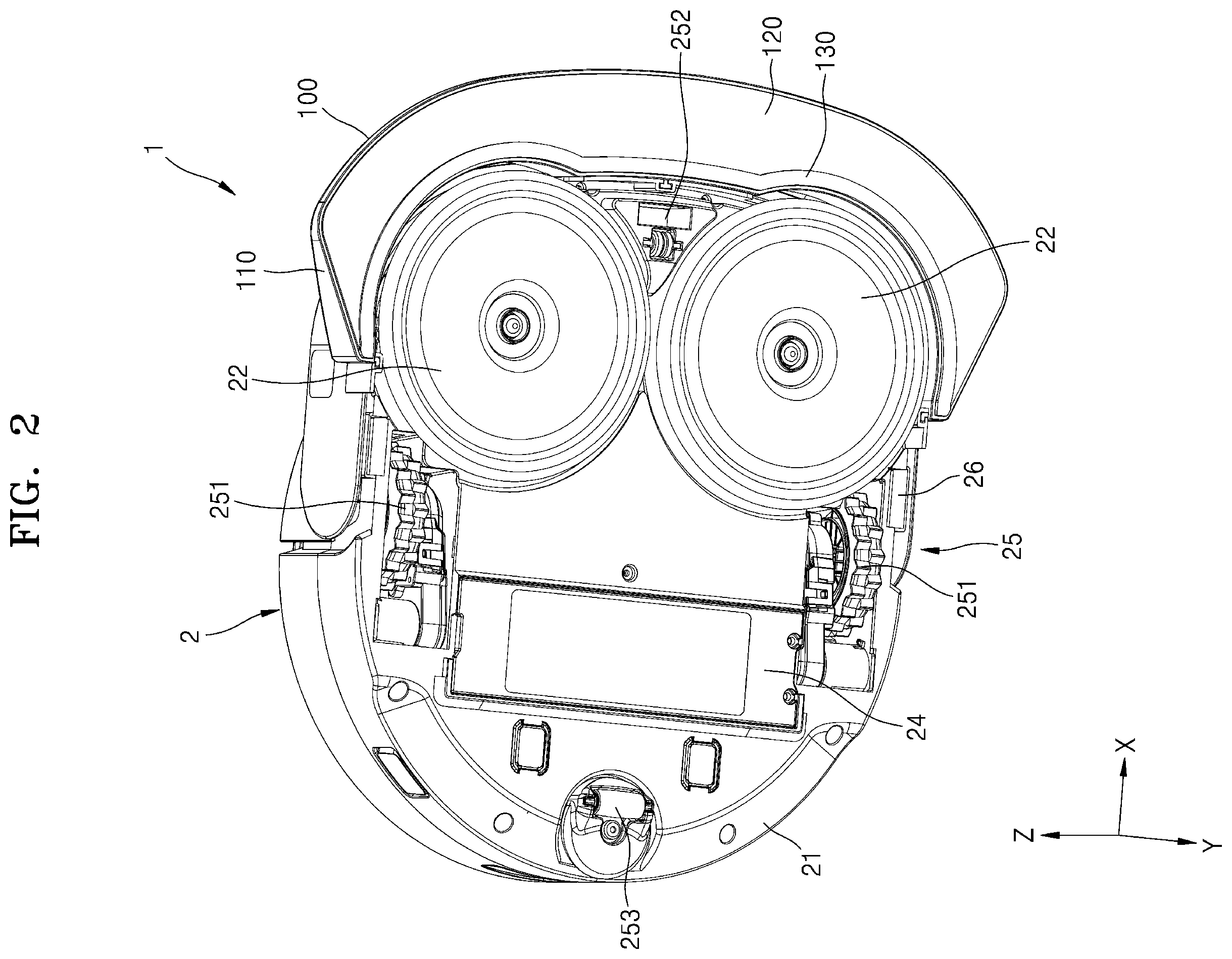 Patent US12569103 Figure 2 – Wet robot cleaner and contamination prevention module used therefor