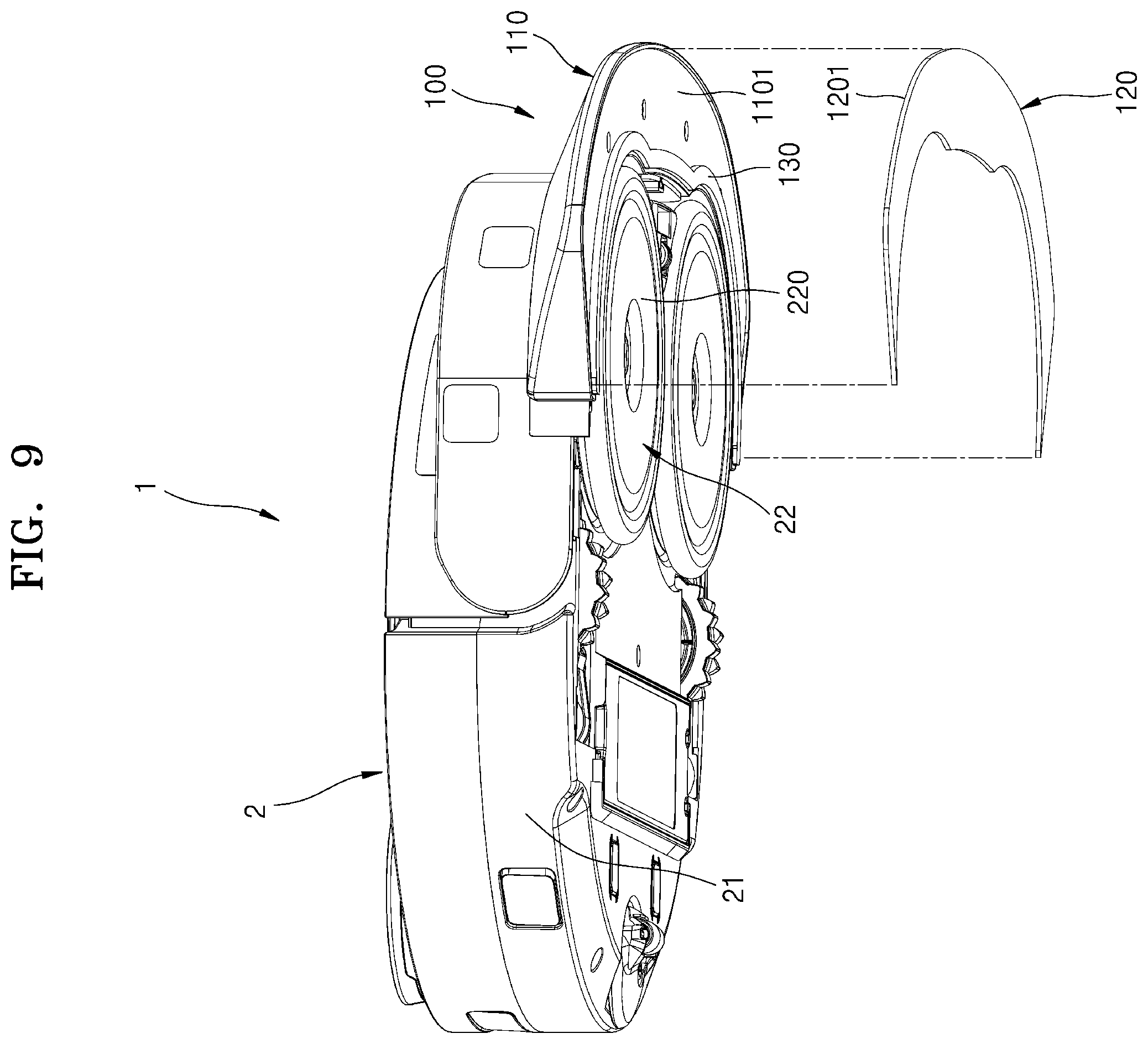 Patent US12569103 Figure 9 – Wet robot cleaner and contamination prevention module used therefor
