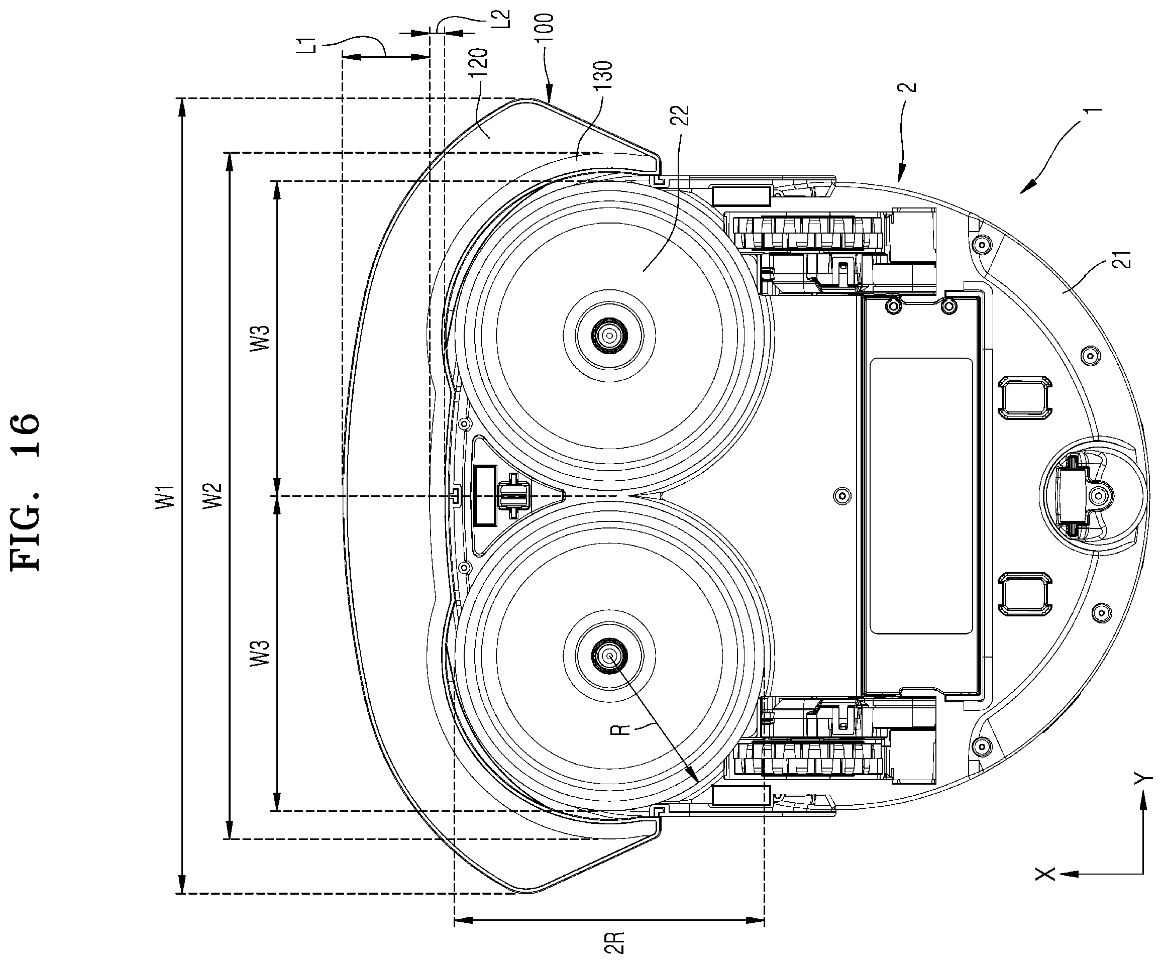 Patent US12569103 Figure 16 – Wet robot cleaner and contamination prevention module used therefor
