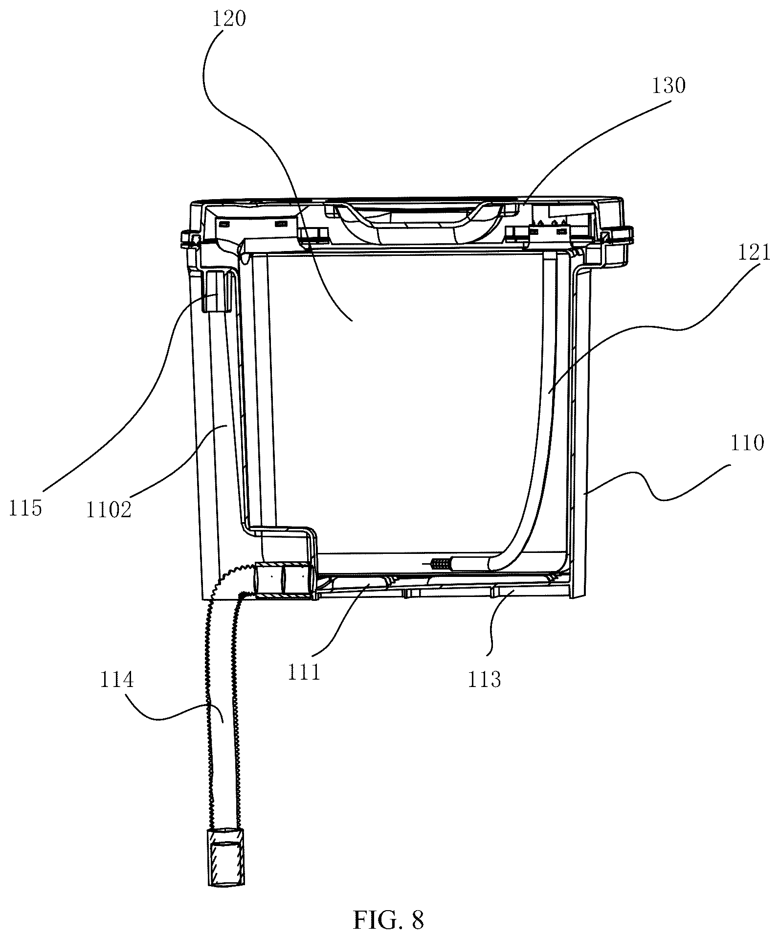 Patent US12569104 Figure 5 – Liquid tank and base station